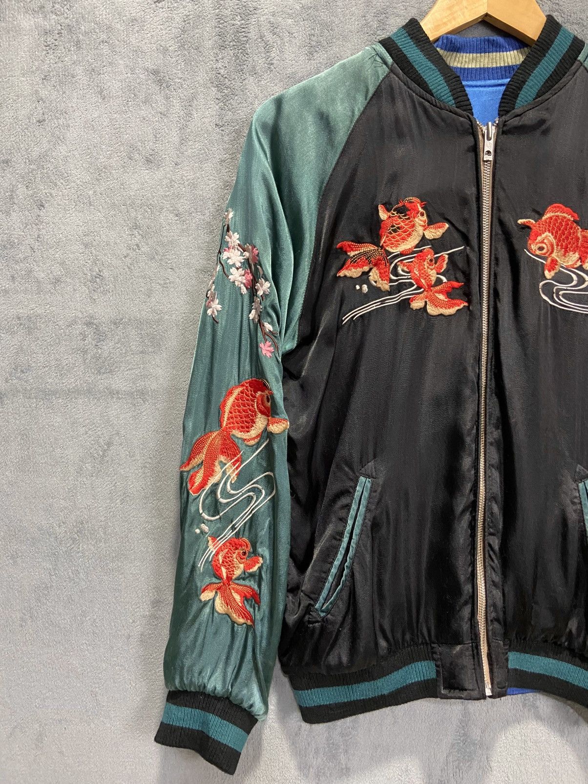 Japanese Brand Japanese classic script Silk Reversible Sukajan Koi Size US M / EU 48-50 / 2 - 7 Thumbnail