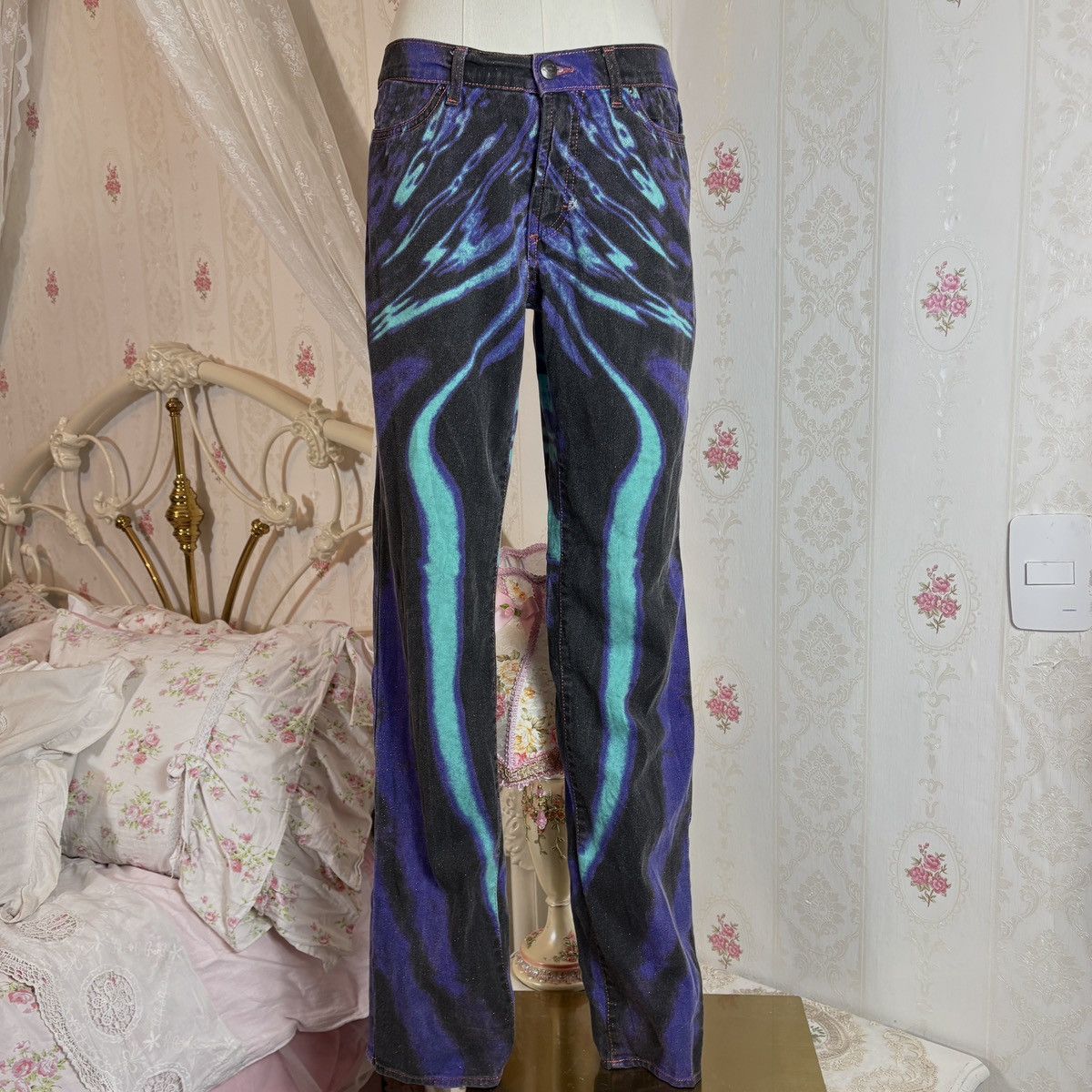 Just Cavalli Vintage 00s Just Cavalli psychedelic jeans Size 29" - 2 Thumbnail