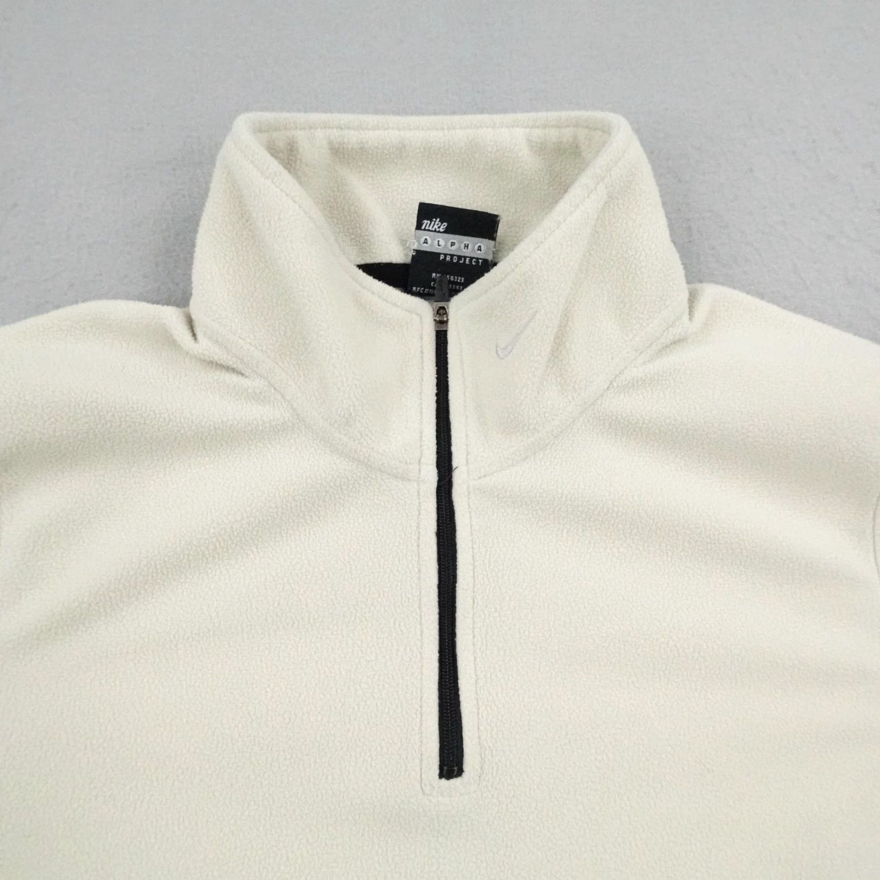 Nike VINTAGE Nike Sweater Womens Small White Alpha Project 1/4 Zip Pullover Fleece Size S / US 4 / IT 40 - 2 Thumbnail
