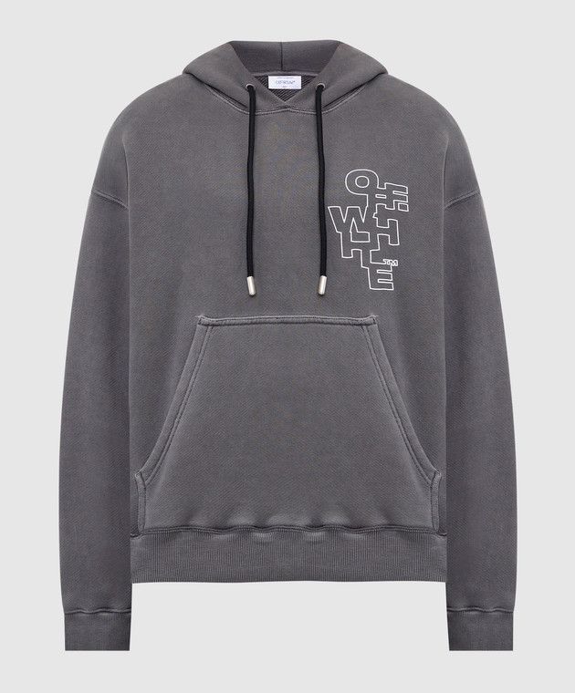 o1s22i1n1124 Outline Arrow Hoodie in Grey
