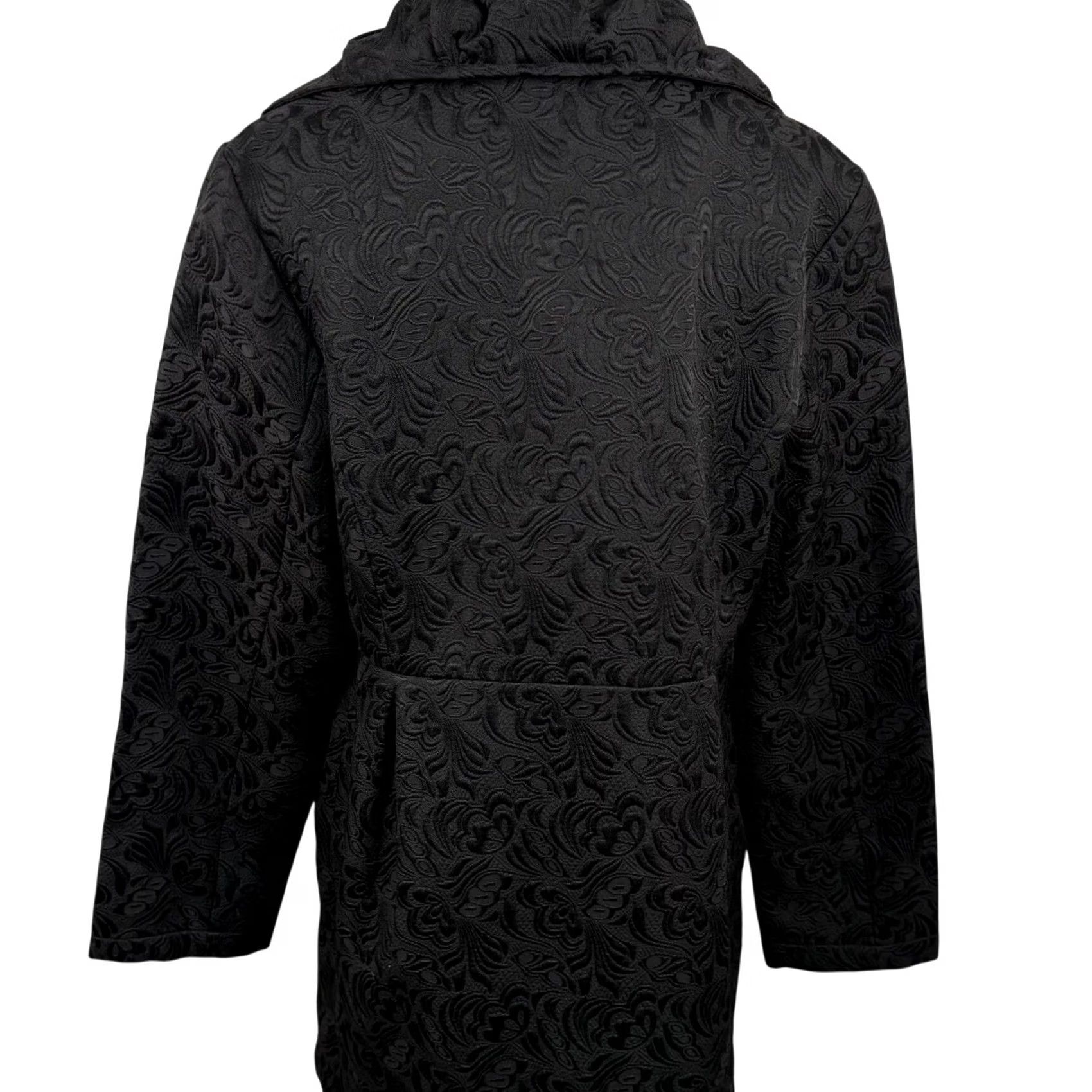 Paige Charlie Paige L/XL Coat Black Floral Jacquard Brocade Button Front Damask NWT Size XL / US 12-14 / IT 48-50 - 3 Thumbnail