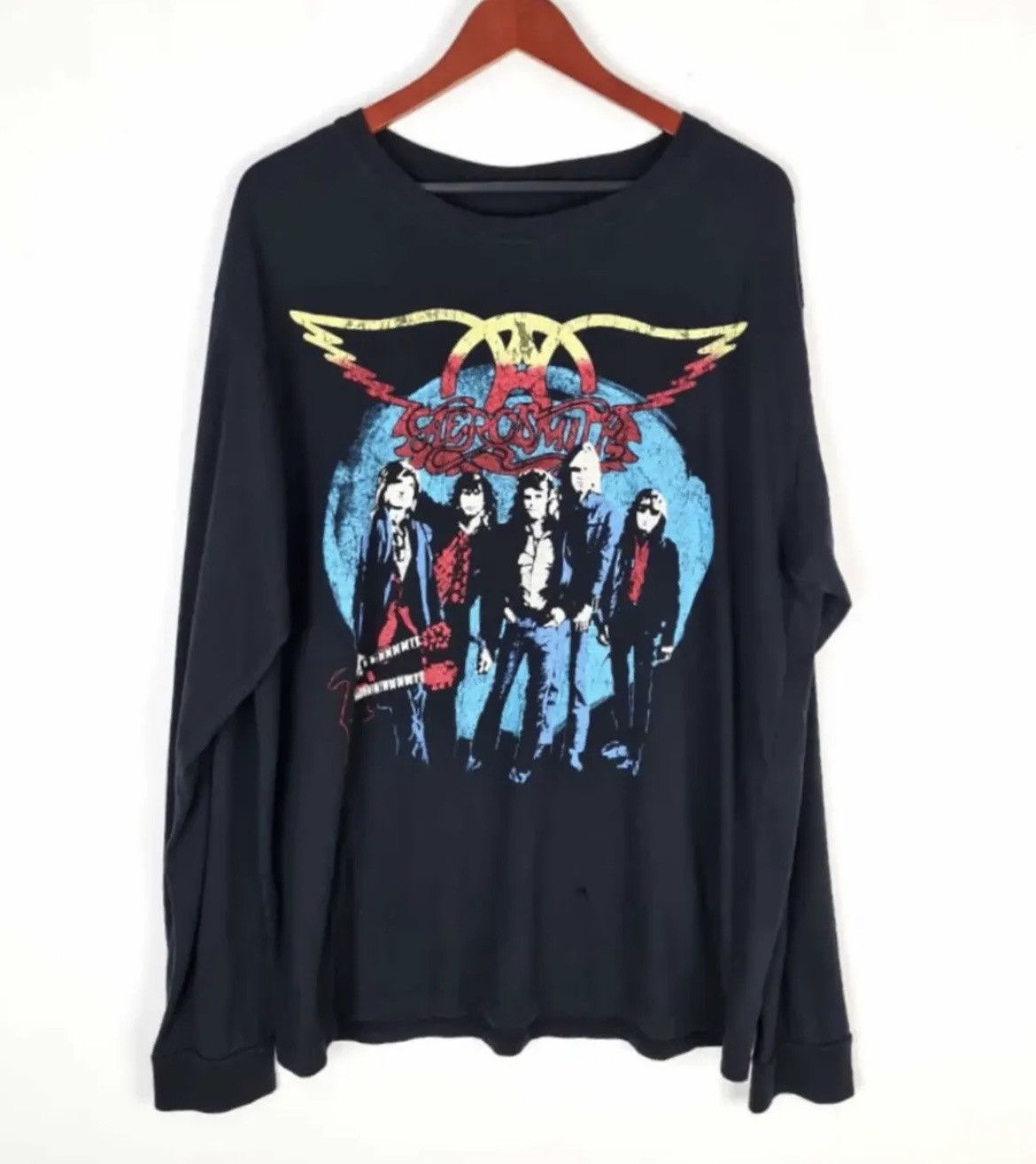 Vintage Aerosmith vintage long sleeve rocks tour tshirt small detail Size US XL / EU 56 / 4 - 1 Thumbnail