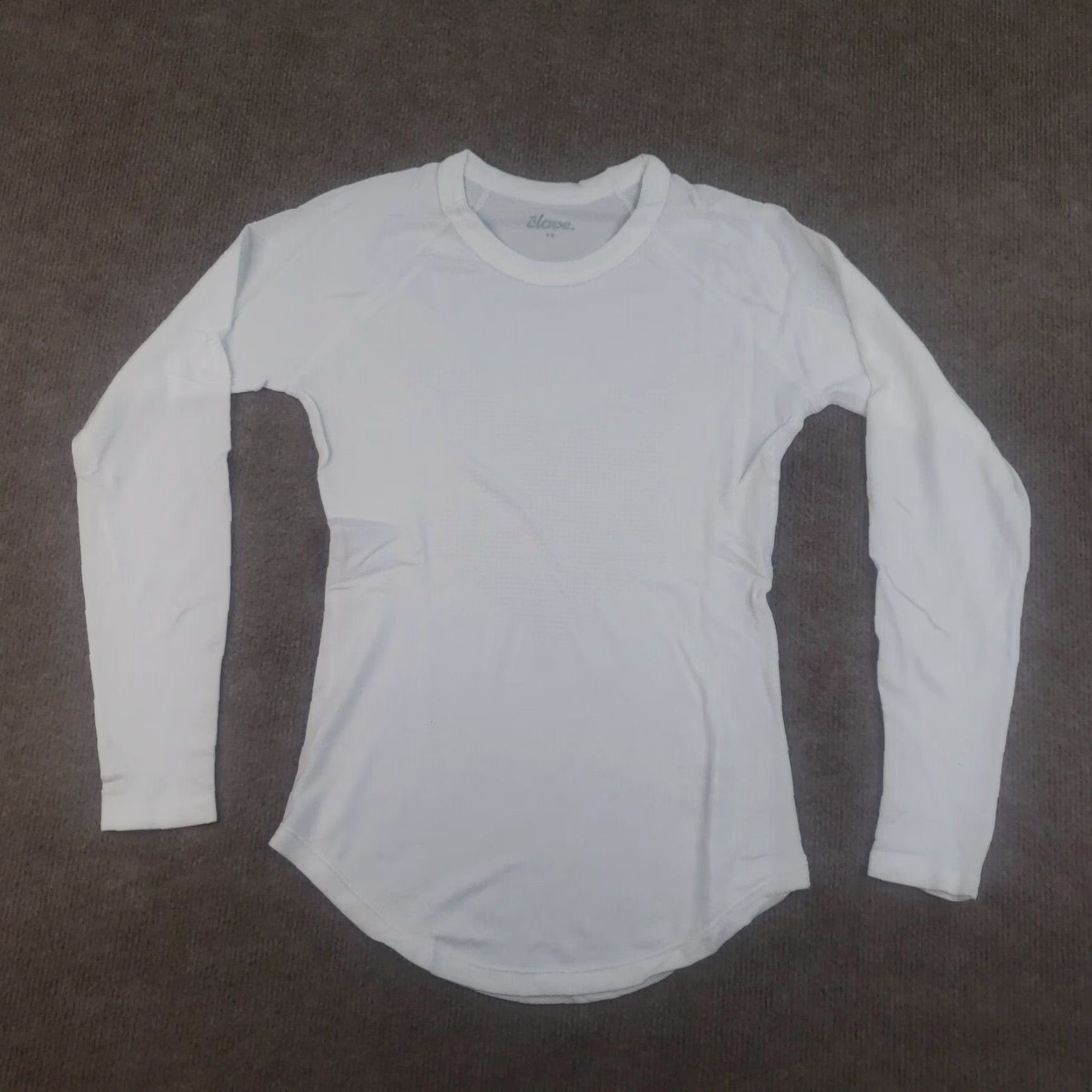 Vintage Clove Shirt Womens XS White Crewneck Long Sleeve Stretch Fitted Underscrub Size XS / US 0-2 / IT 36-38 - 2 Thumbnail