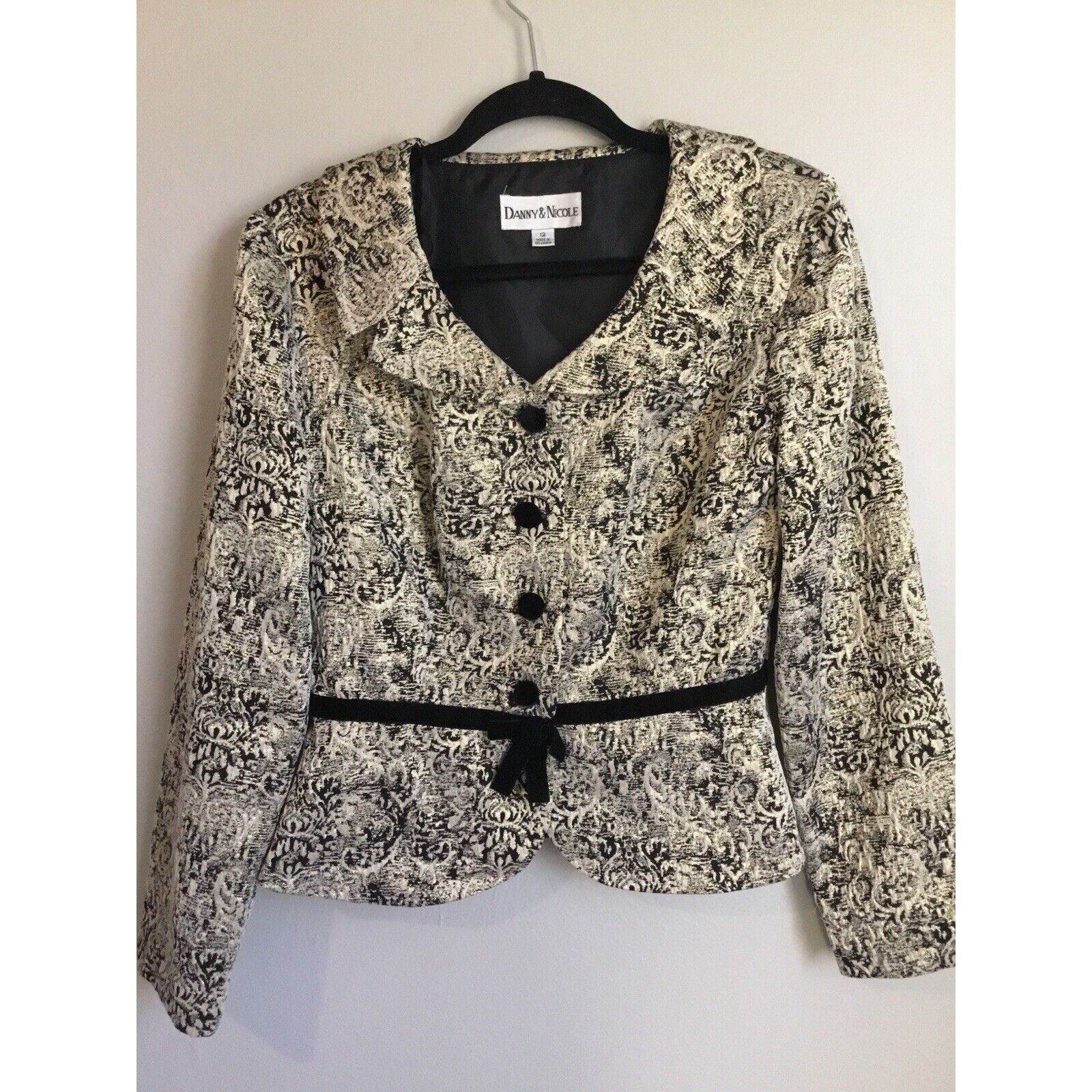 Nicole Club Danny & Nicole VTG jacket12 Black White Classic Holiday Size XL / US 12-14 / IT 48-50 - 1 Thumbnail