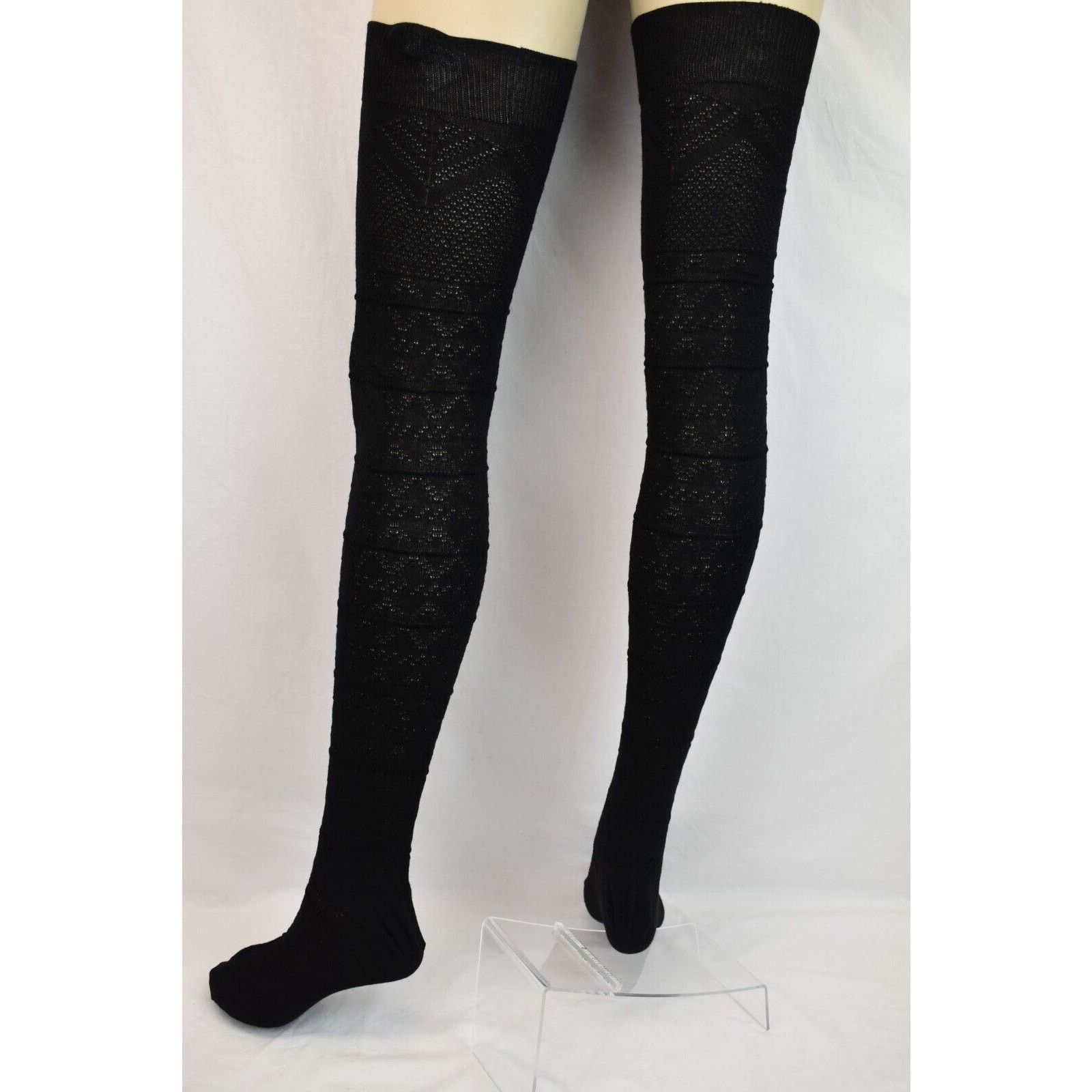 Miu Miu MIU MIU PRADA BLACK WOOL OTK BOOT LONG STOKINGS 3 L IT $725 Size ONE SIZE - 8 Thumbnail