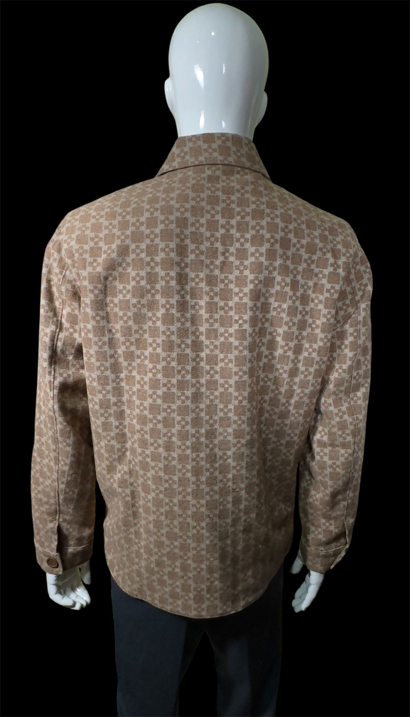 Sandro Square Cross jacquard overshirt in Camel Size US M / EU 48-50 / 2 - 3 Thumbnail