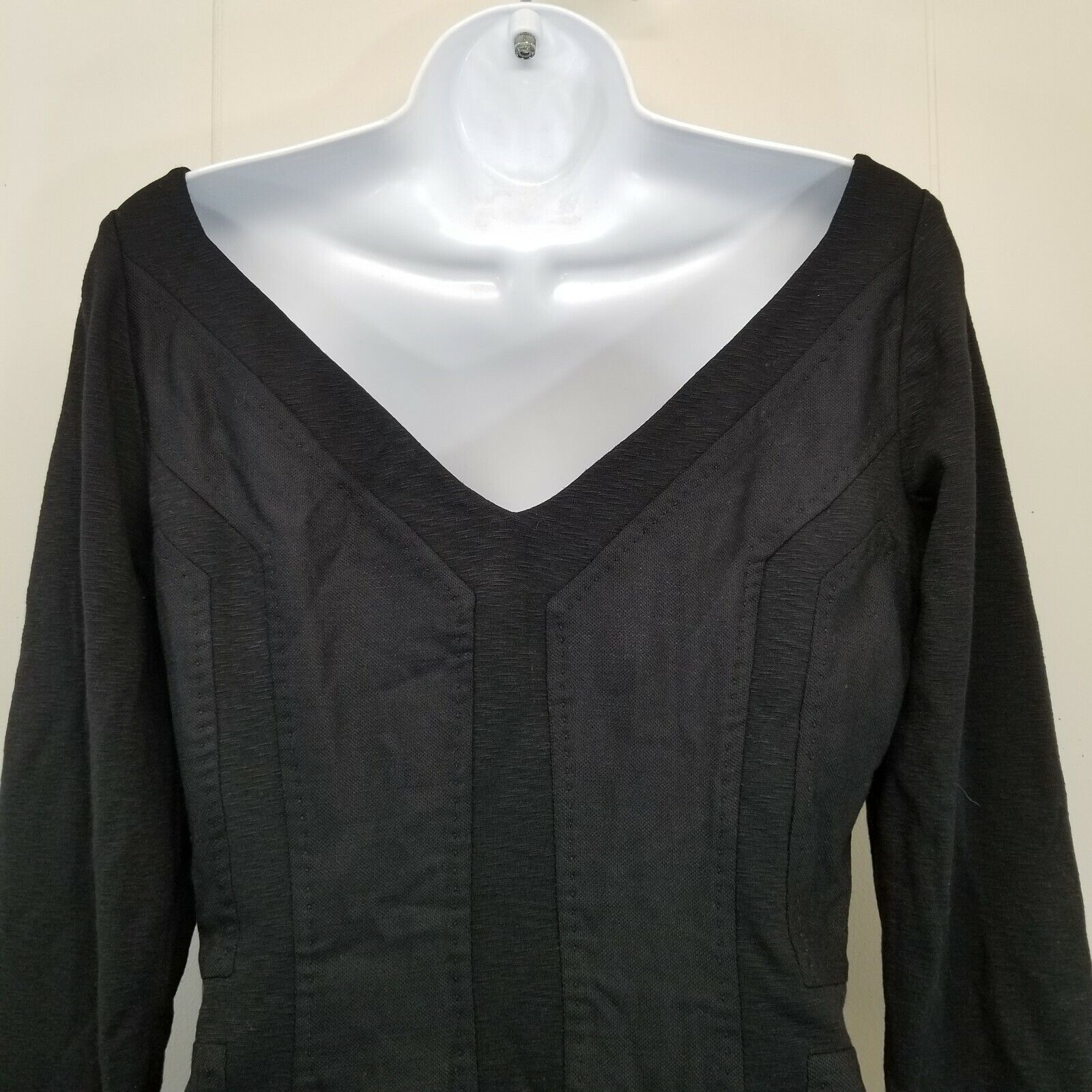 Diane von Furstenberg DVF Diane Von Furstenberg 6 Dress LBD Black CARITA Boat Neck Size M / US 6-8 / IT 42-44 - 5 Thumbnail