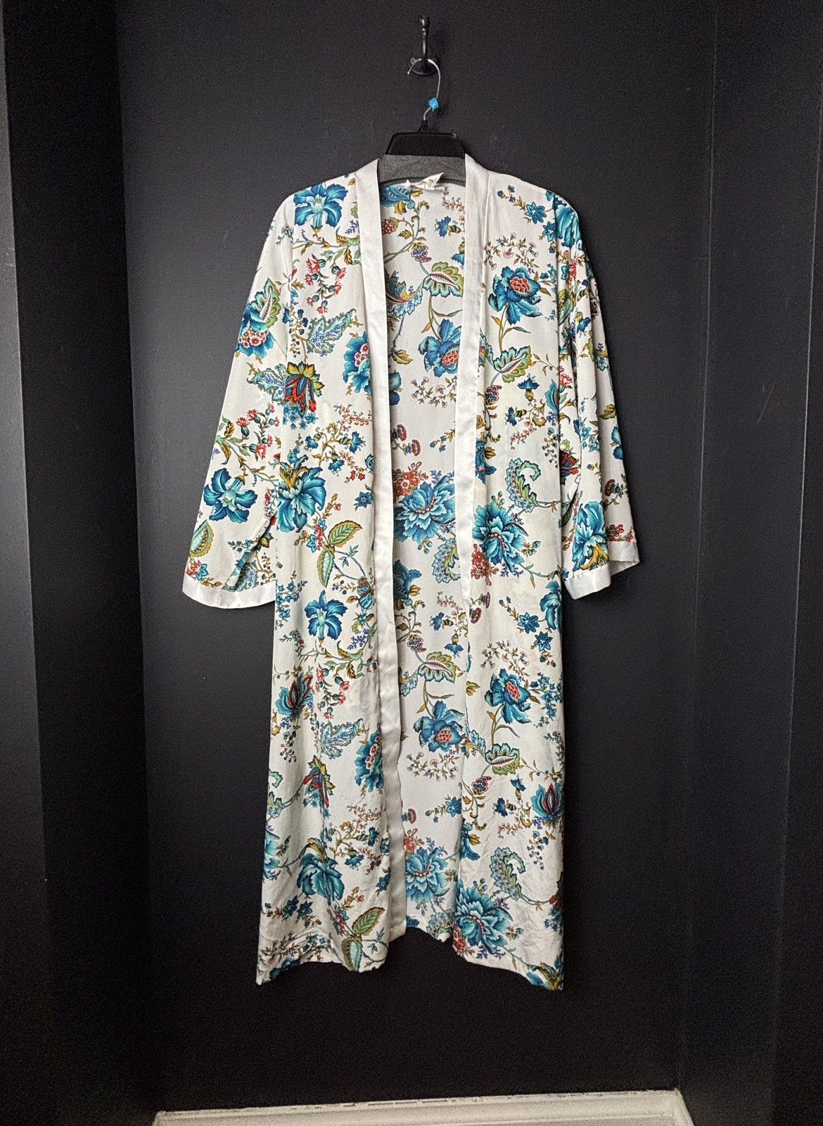 Vintage 2000s Vintage Bath Robe Silk Floral Polyester Lounge Sleep Size XL / US 12-14 / IT 48-50 - 12 Thumbnail