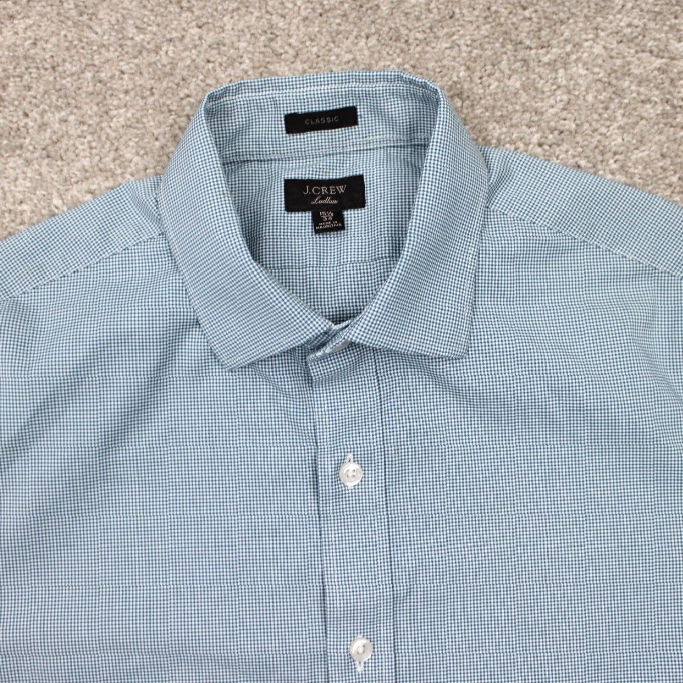 J.Crew J.CREW Ludlow Shirt Mens 15 1/2, 34 Blue/White Classic Fit Cotton Stretch L/S Shirt Size US L / EU 52-54 / 3 - 6 Thumbnail