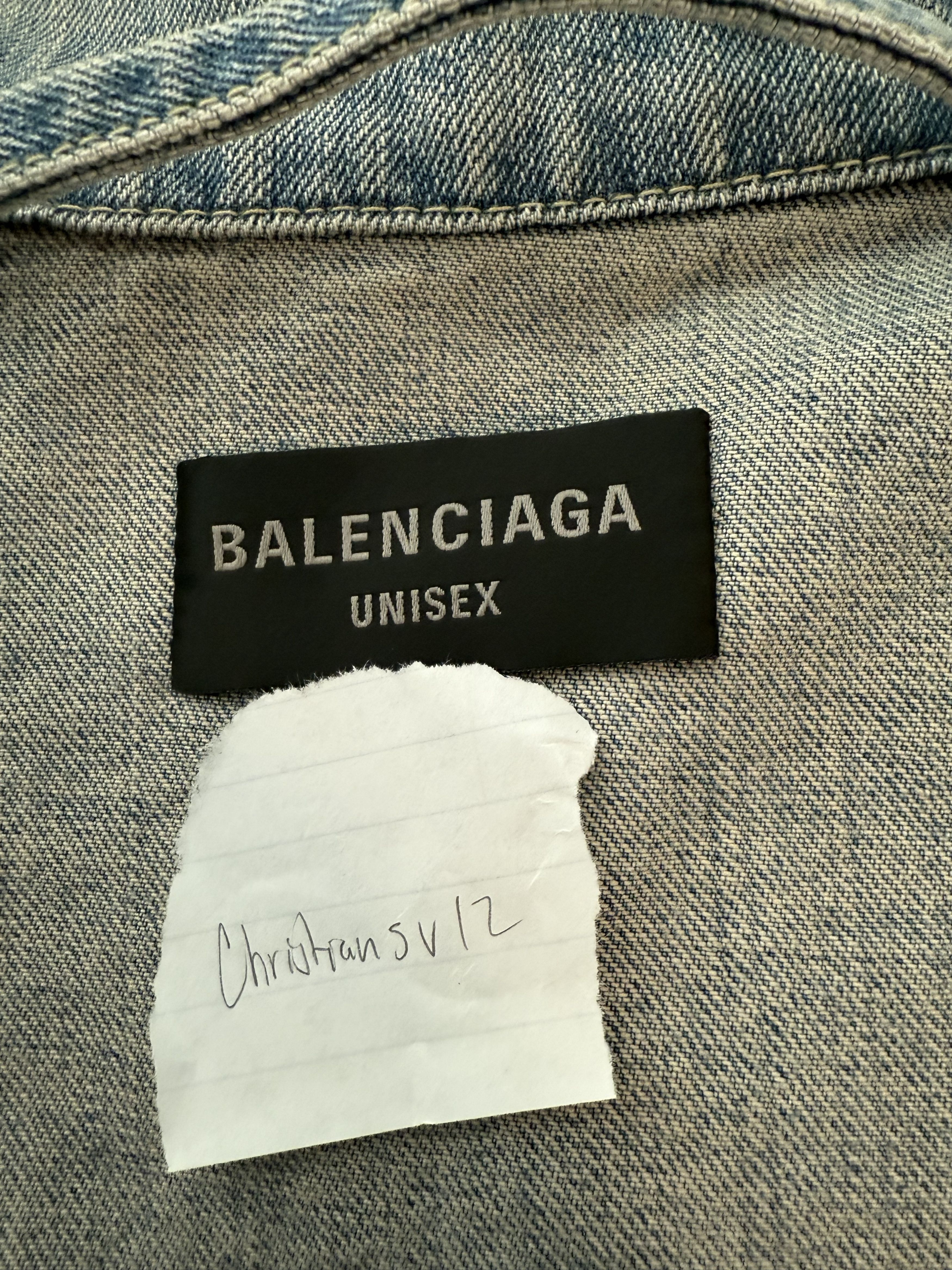 Balenciaga Off Shoulder Jacket in Light Blue Size US S / EU 44-46 / 1 - 3 Thumbnail