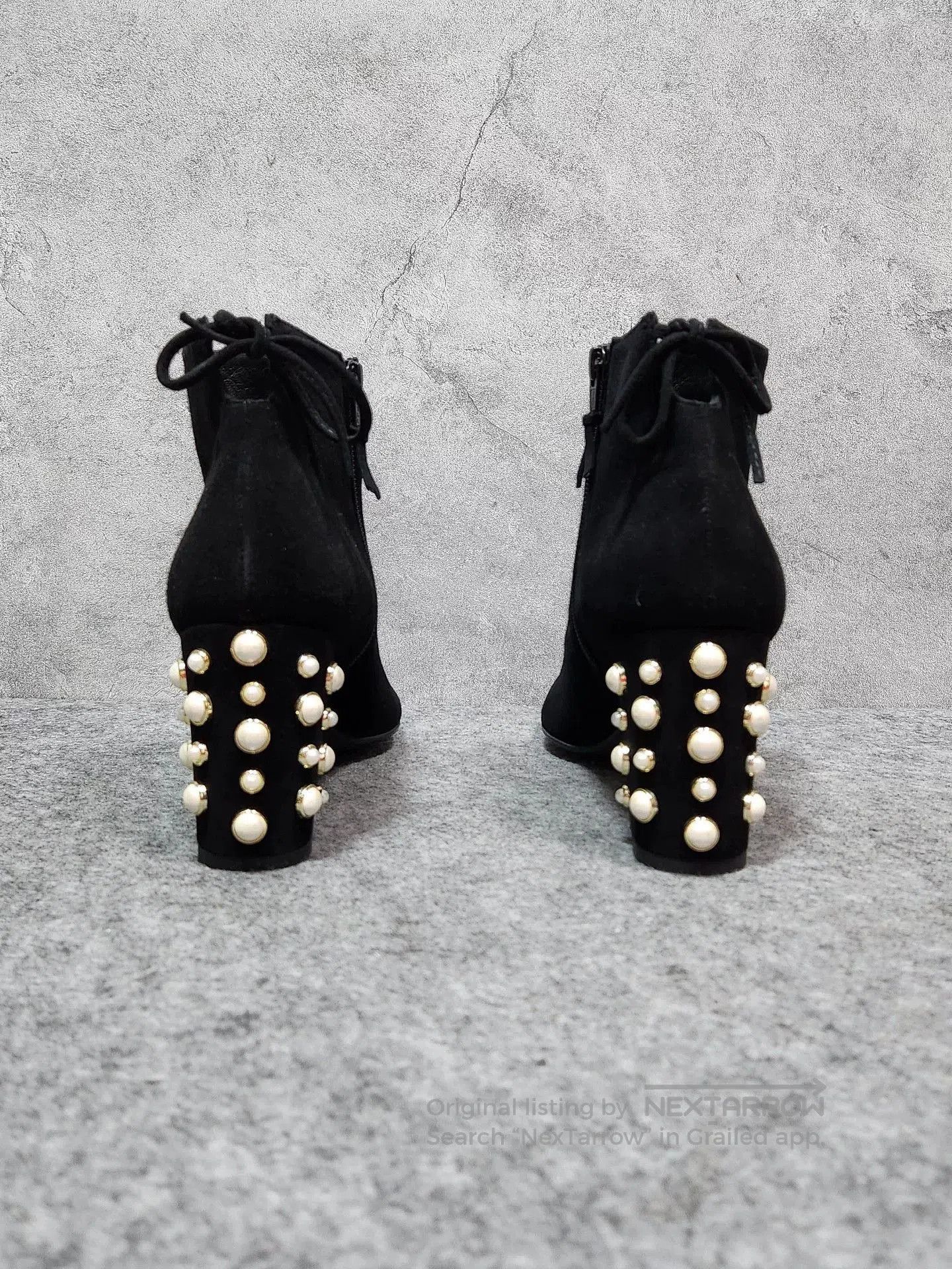 Stuart Weitzman Stuart Weitzman Black Suede Rivet Ankle Boots. Size US 8.5 / IT 38.5 - 7 Thumbnail