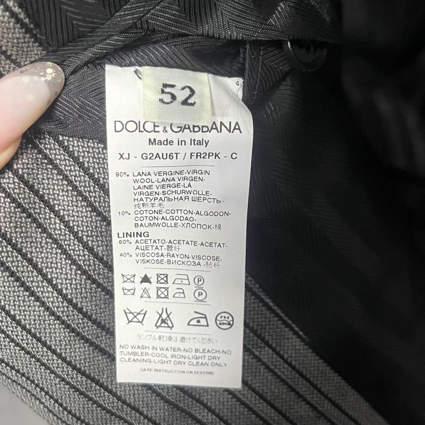 Dolce & Gabbana dolce&gabbana gray black blazer size 52 Size US L / EU 52-54 / 3 - 4 Thumbnail