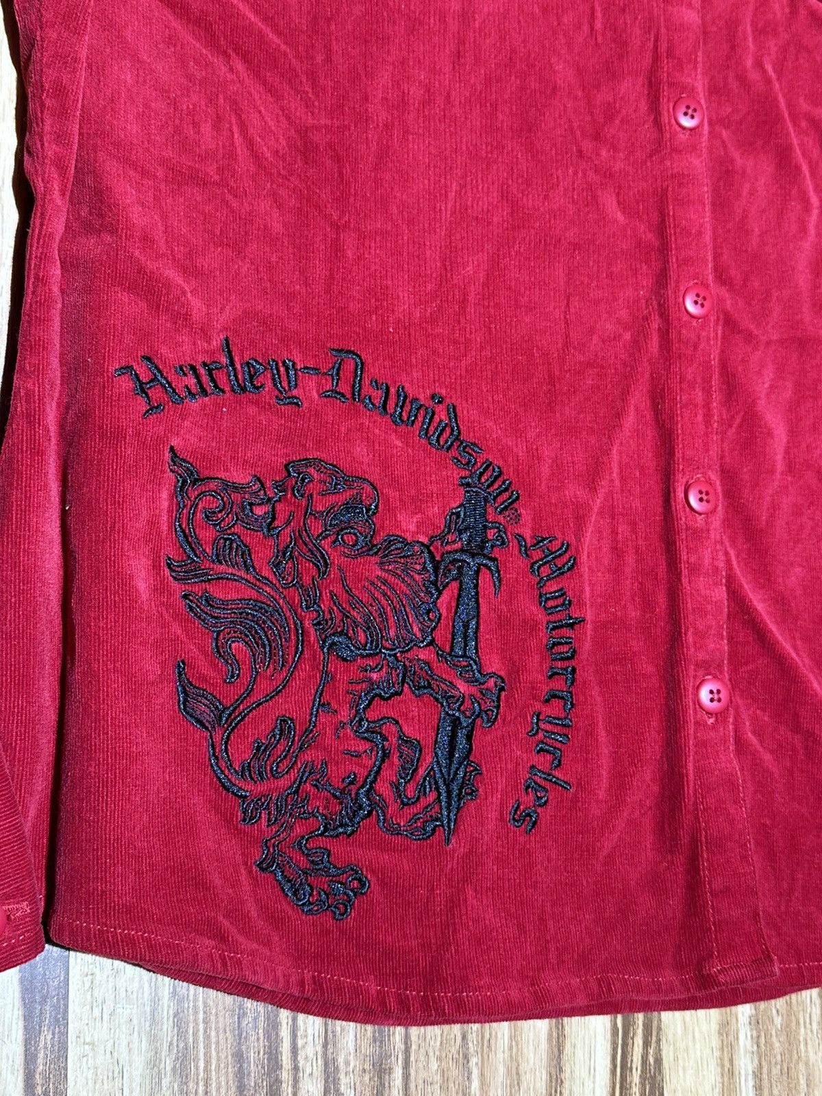 Harley Davidson Harley-Davidson Red Live To Ride Red Velour Point collar Size L / US 10 / IT 46 - 3 Thumbnail