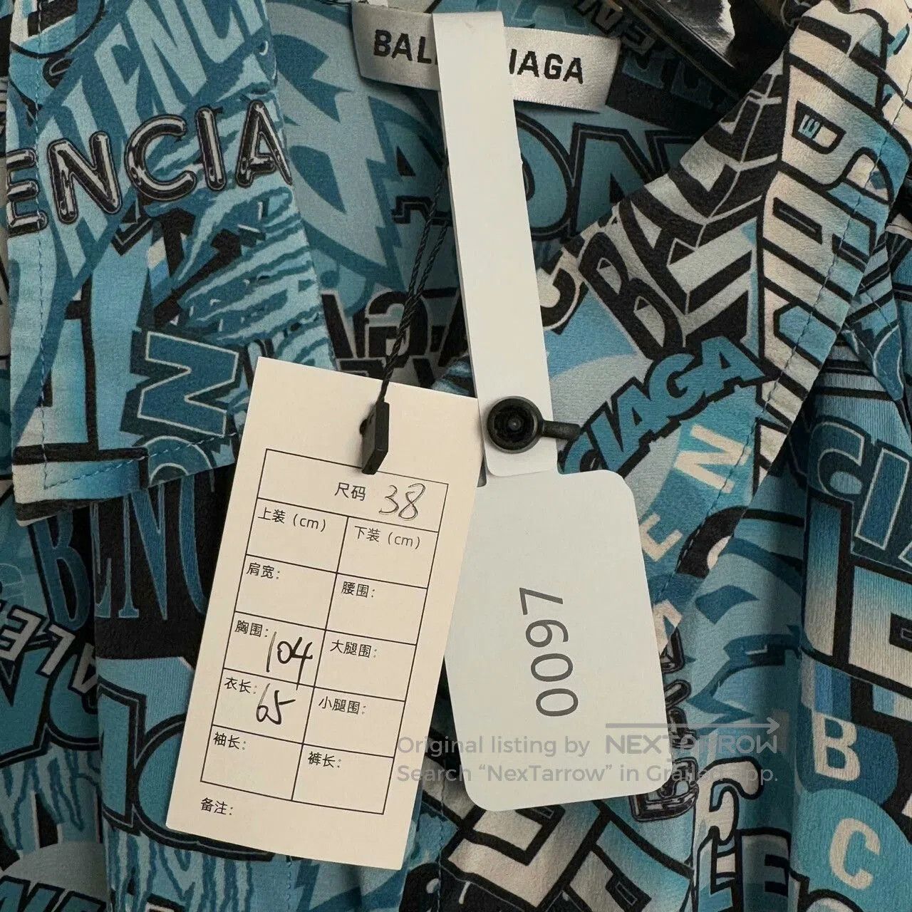 Balenciaga Balenciaga Blue Letter Print Vest Shirt. Size US XS / EU 42 / 0 - 3 Thumbnail