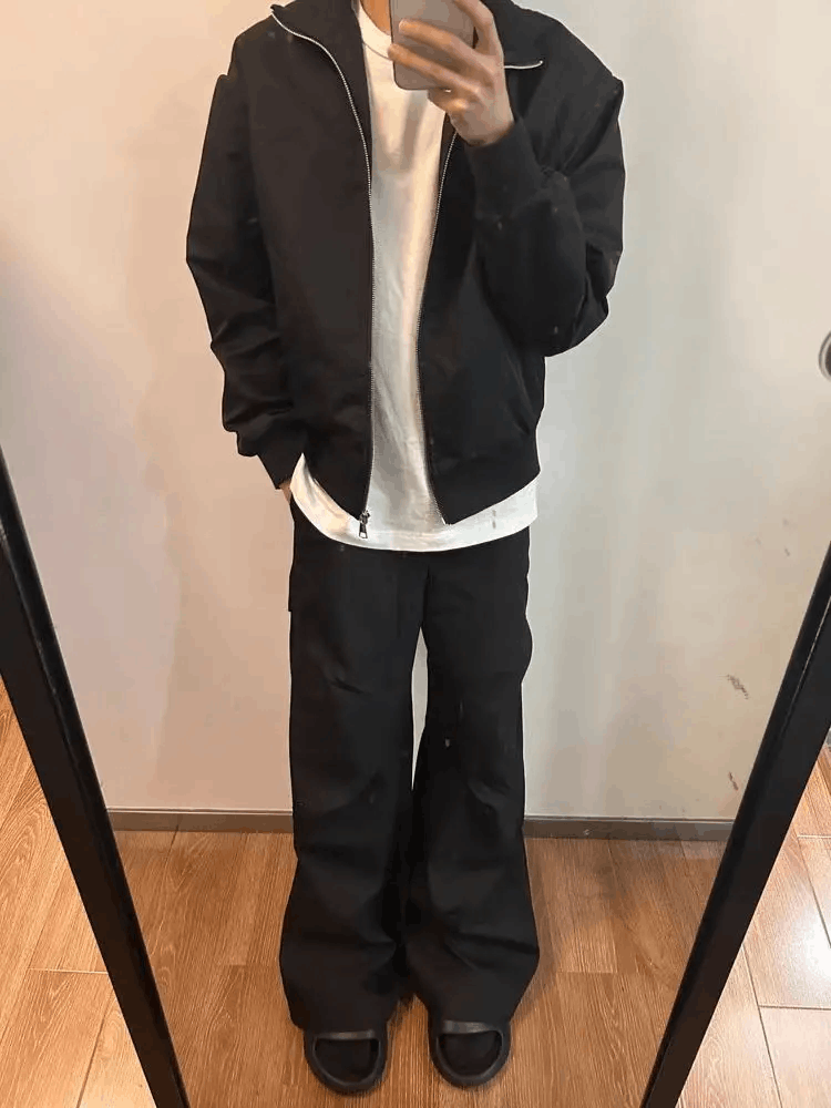 Japanese Brand × Vintage Black retro baggy slightly flared casual pants Size US 30 / EU 46 - 3 Thumbnail