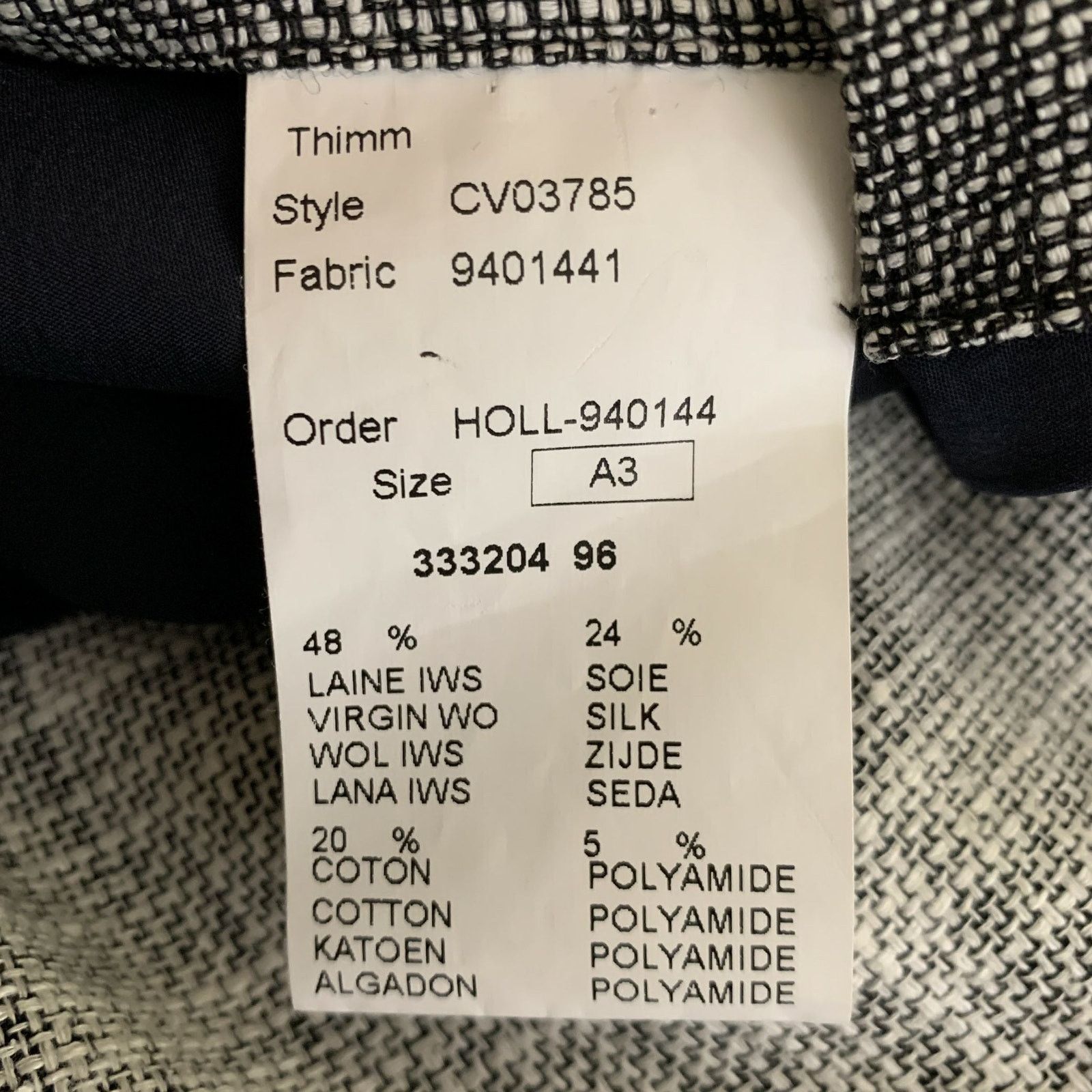 Other KLEIN EPSTEIN & PARKER L Black White Heather Wool Blend Coat Size US L / EU 52-54 / 3 - 6 Thumbnail