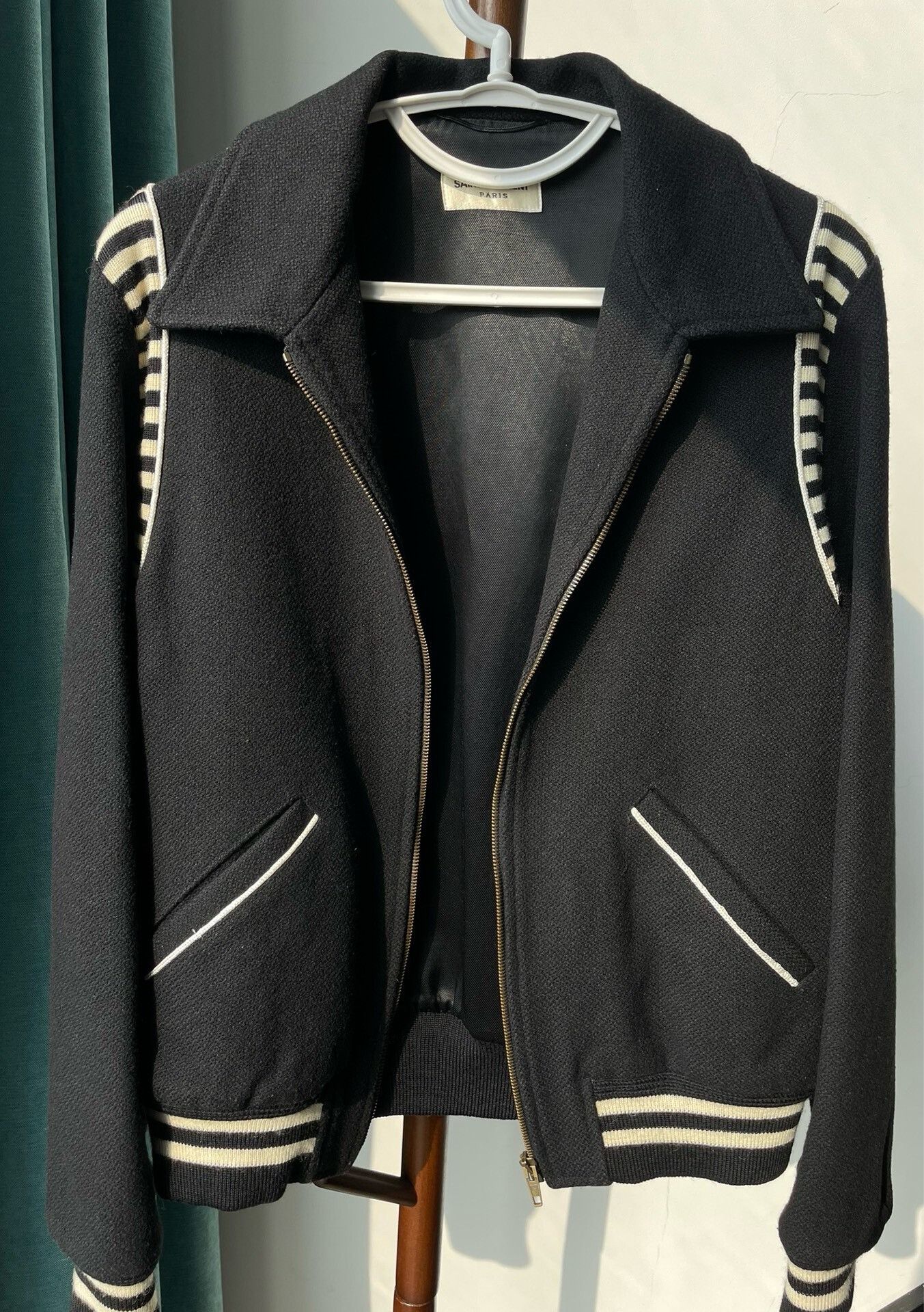 Saint Laurent Paris Saint Laurent Zebra Stripe Wool Jacket Size US M / EU 48-50 / 2 - 1 Thumbnail