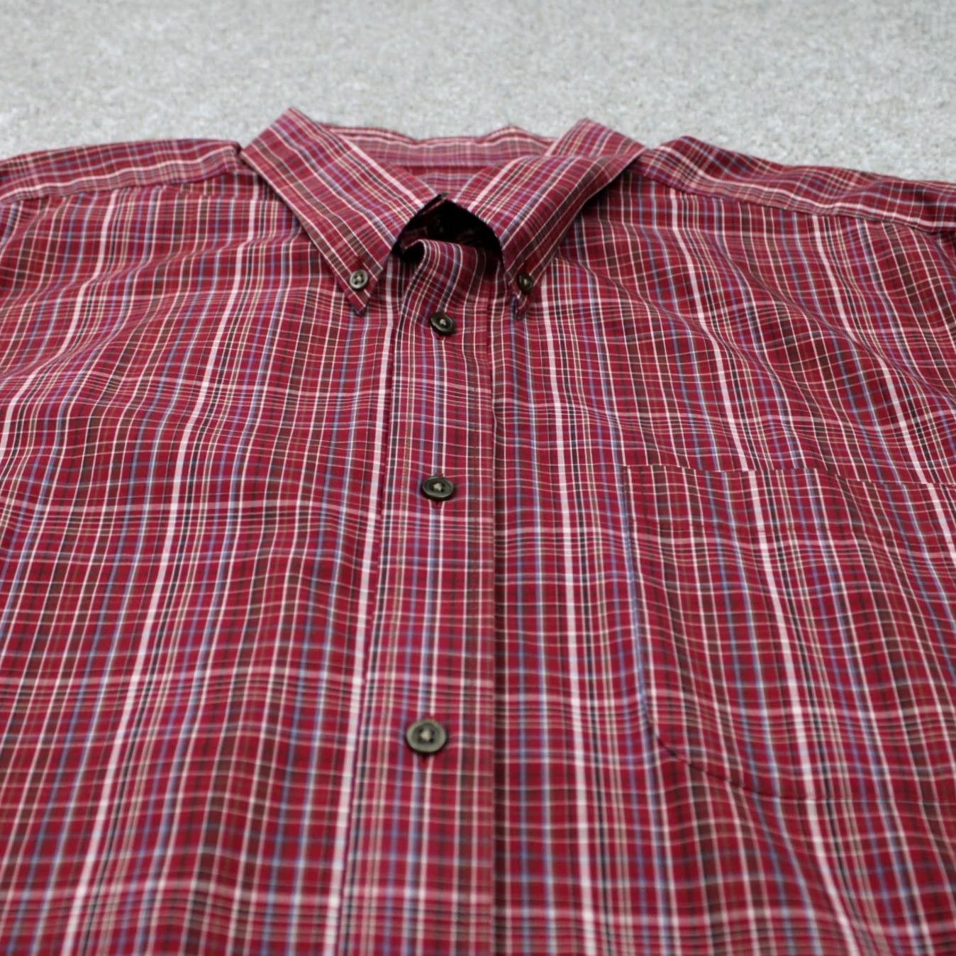 Eddie Bauer Eddie Bauer Shirt Adult 2XL XXL Red Plaid Relaxed Button-Up L/S Wrinkle Resistant Cotton Casual Mens Size US XXL / EU 58 / 5 - 4 Thumbnail
