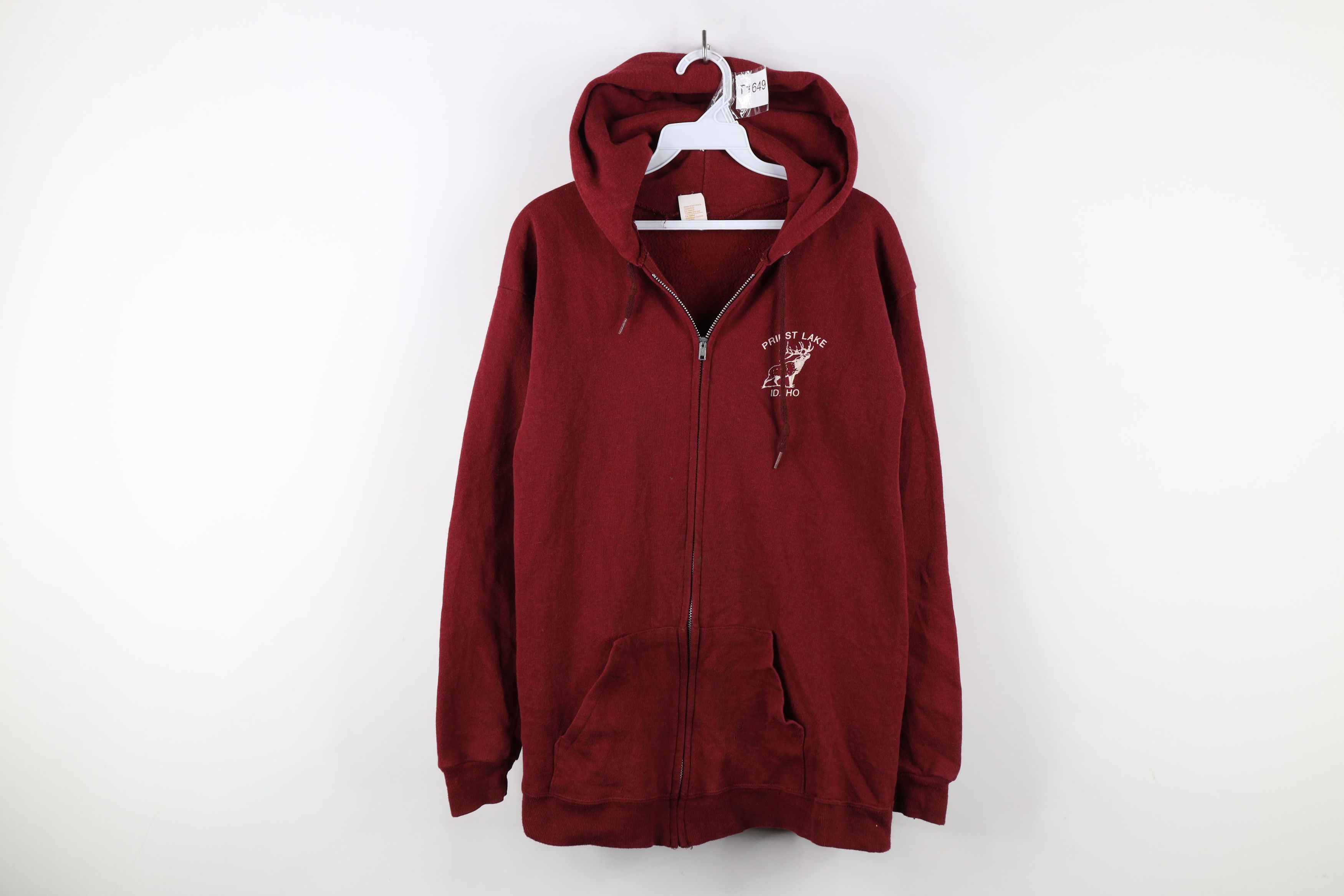 Vintage Vintage 70s Streetwear Priest Lake Idaho Full Zip Hoodie USA Size US L / EU 52-54 / 3 - 1 Thumbnail