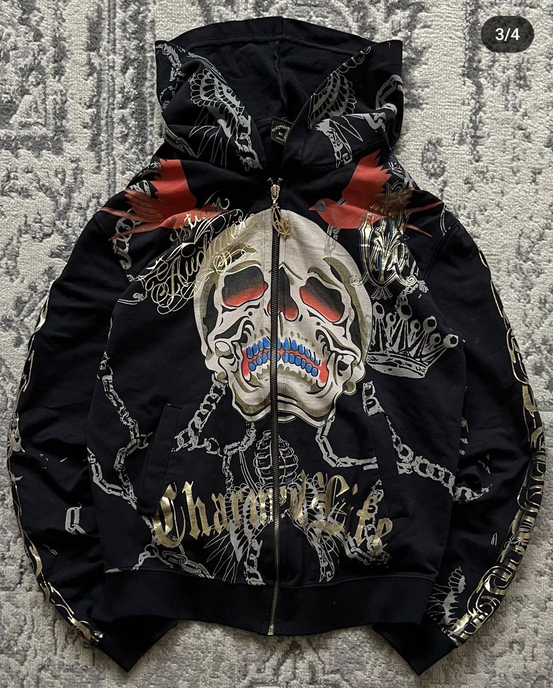 Christian Audigier Christian Audigier Skull Zip Up Size US M / EU 48-50 / 2 - 2 Thumbnail
