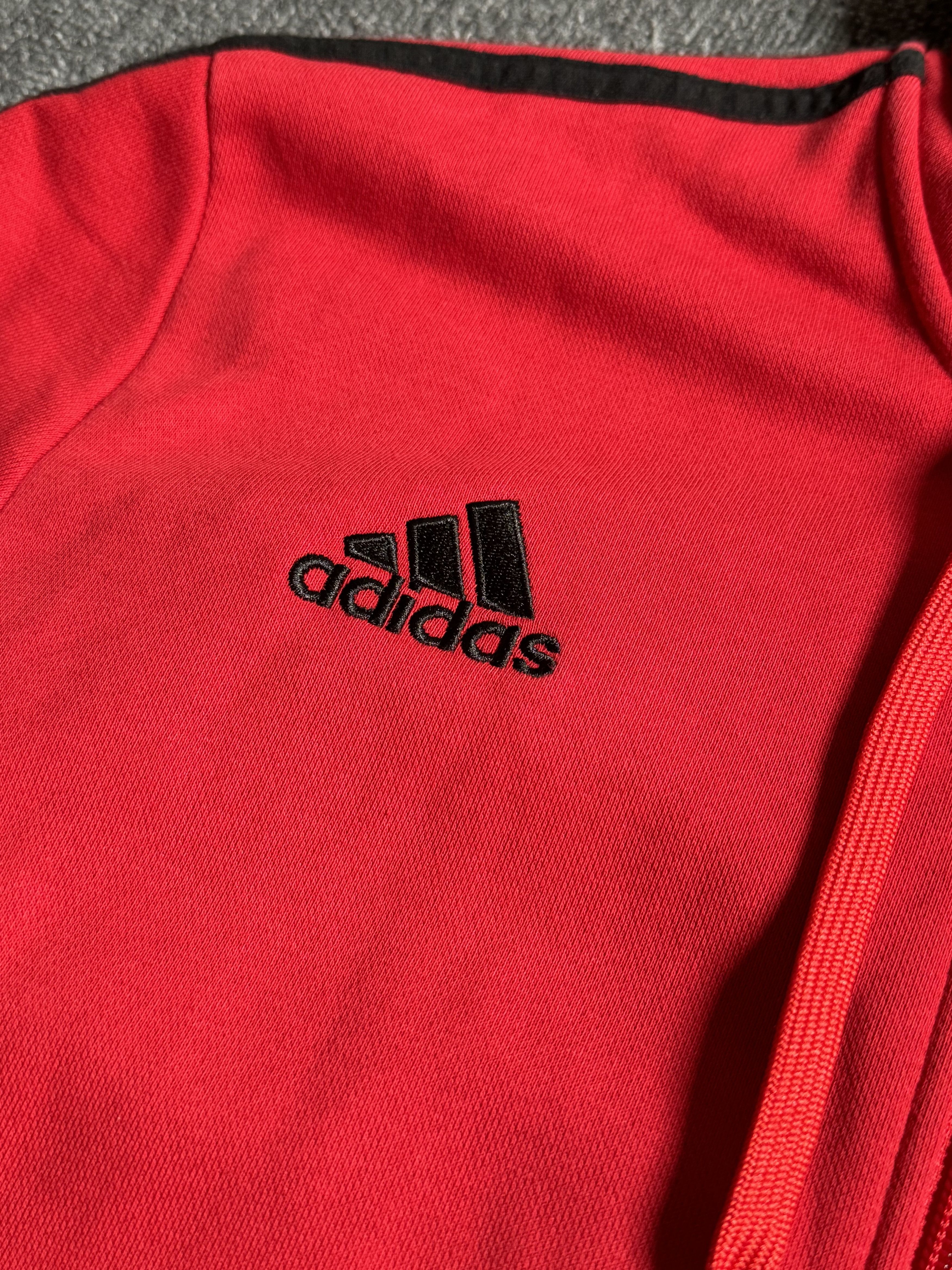 Adidas Adidas Manchester United Hoodie Red Full Zip 3 Stripes Size US L / EU 52-54 / 3 - 6 Thumbnail