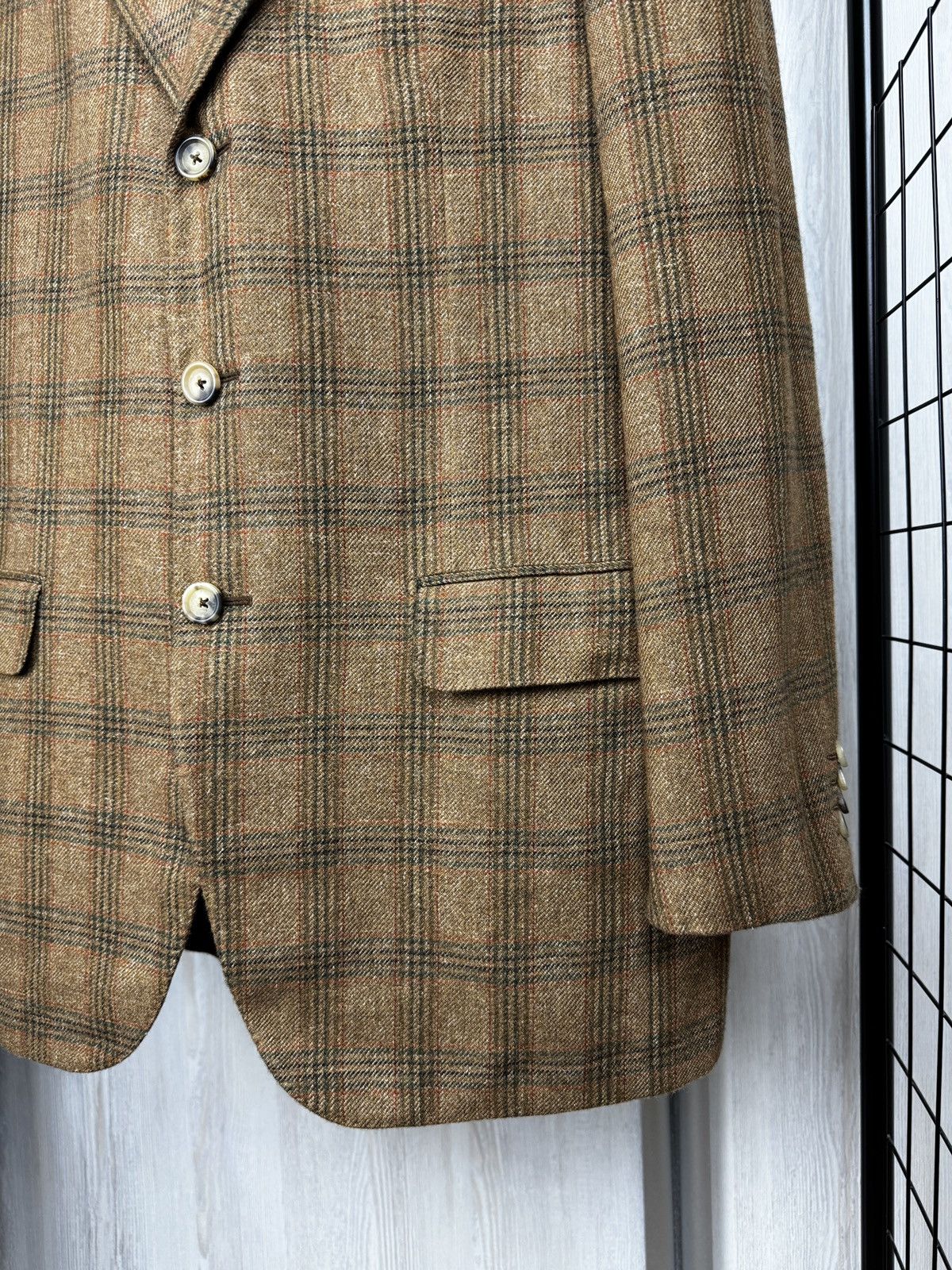 Pal Zileri Pal Zileri brown checkered cashmere linen blend blazer Size 40R - 4 Thumbnail