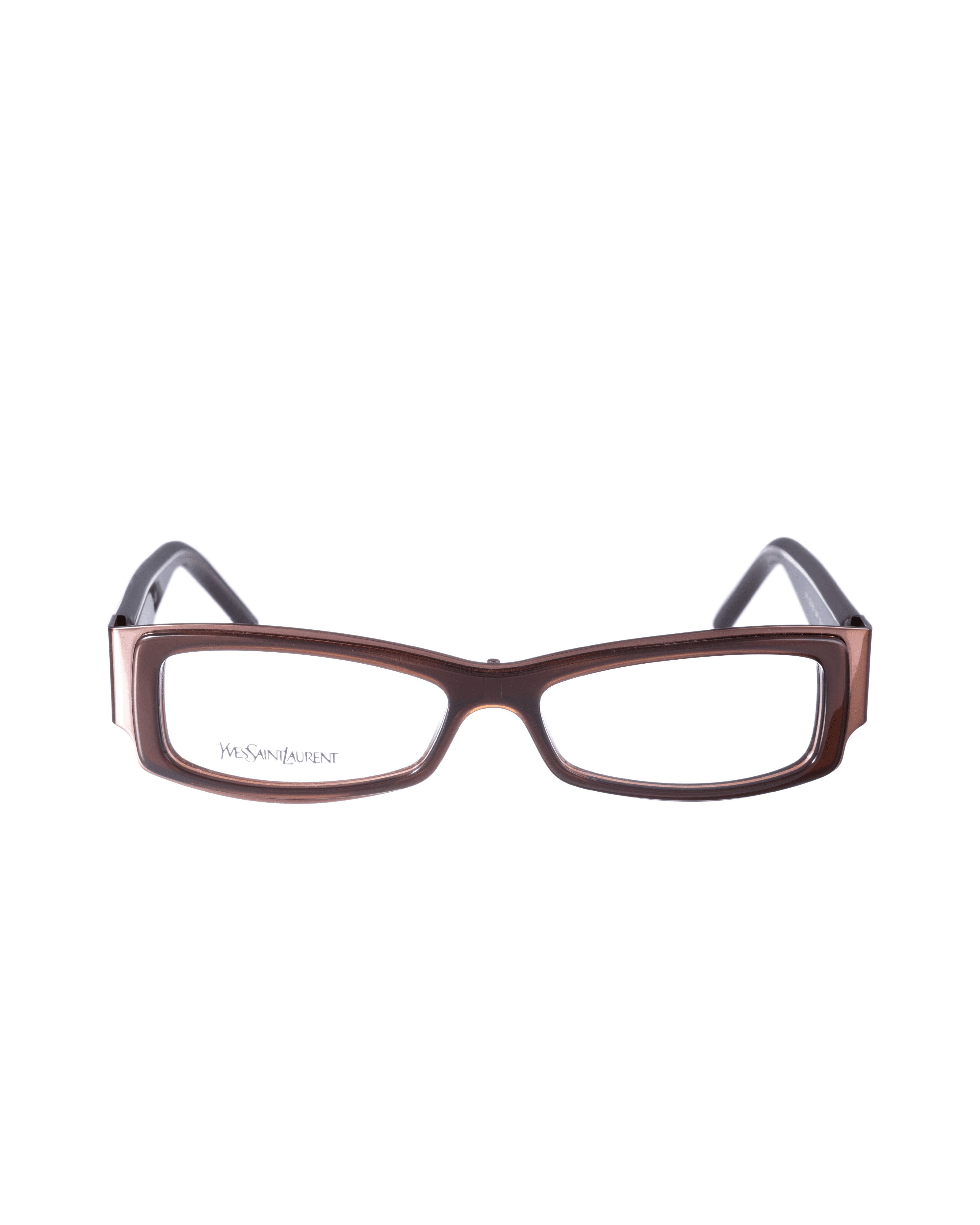 Saint Laurent Paris Yves Saint Laurent 00s Brown Glasses with Metallic Details Size ONE SIZE - 1 Thumbnail