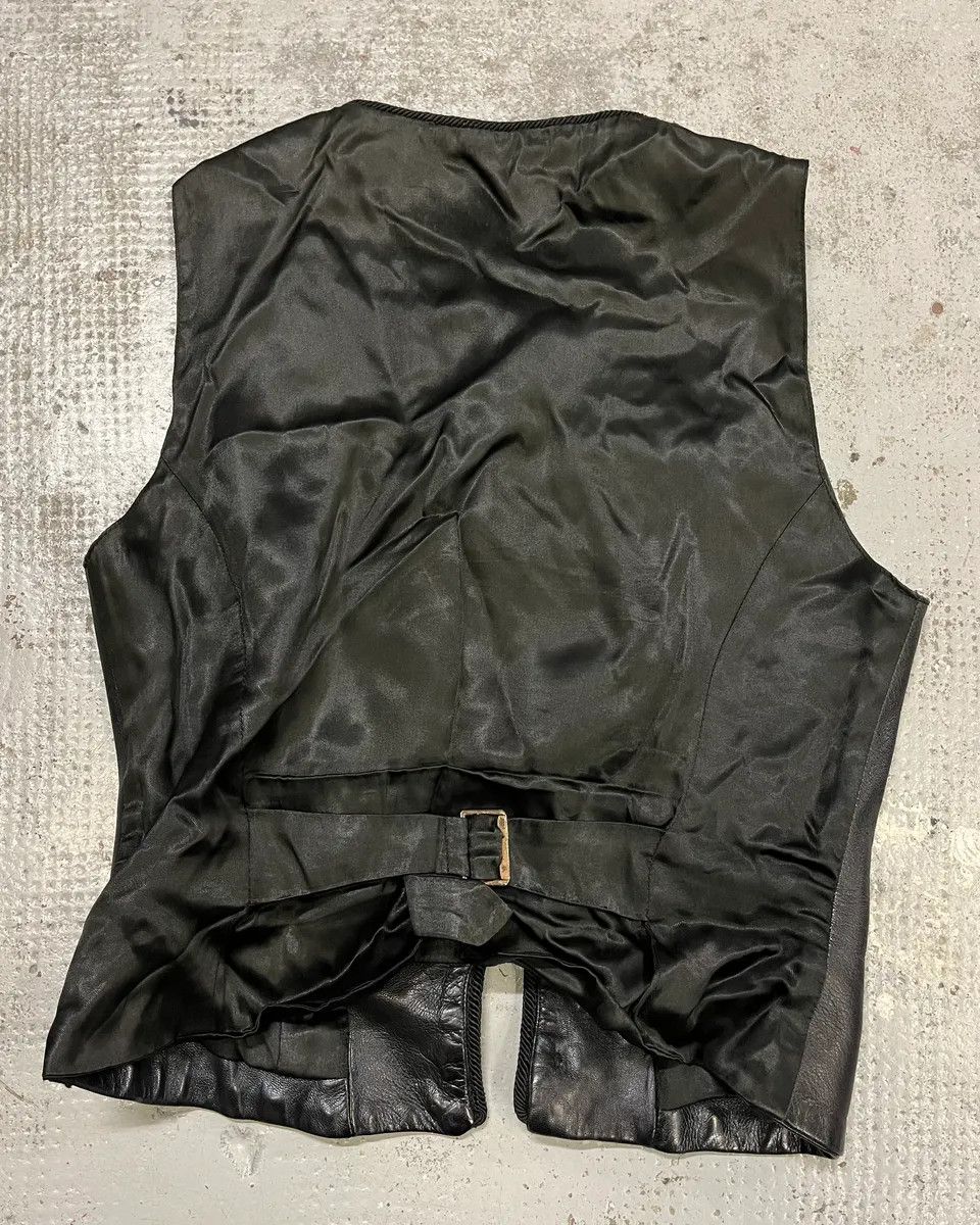 Vintage 1990s Plein Sud Black Leather Button-Front Vest Size S / US 4 / IT 40 - 8 Thumbnail