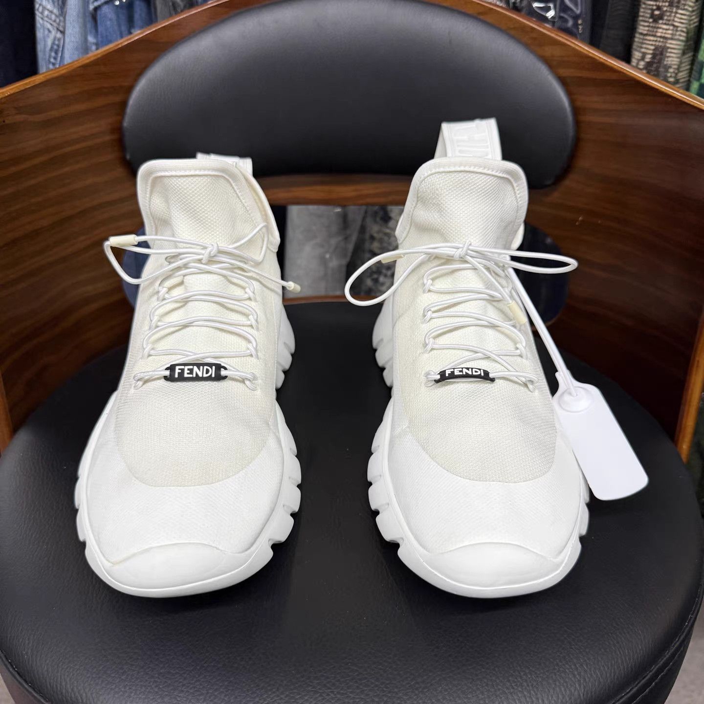 Fendi Fendi White Sock Runner Sneakers K15 Size US 6 / EU 39 - 2 Thumbnail