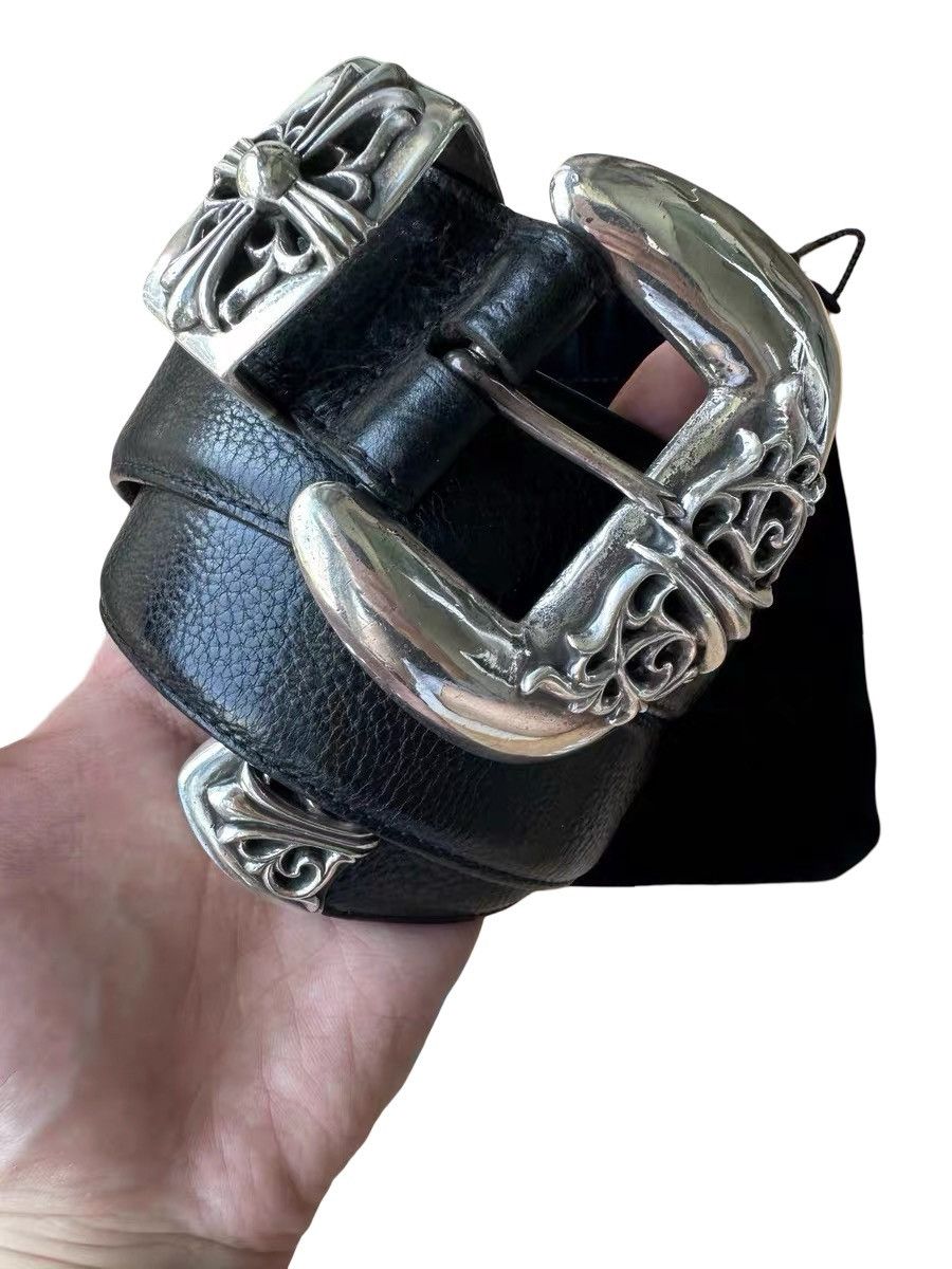 Chrome Hearts Floral cross three piece silver belt Size 38 - 2 Thumbnail