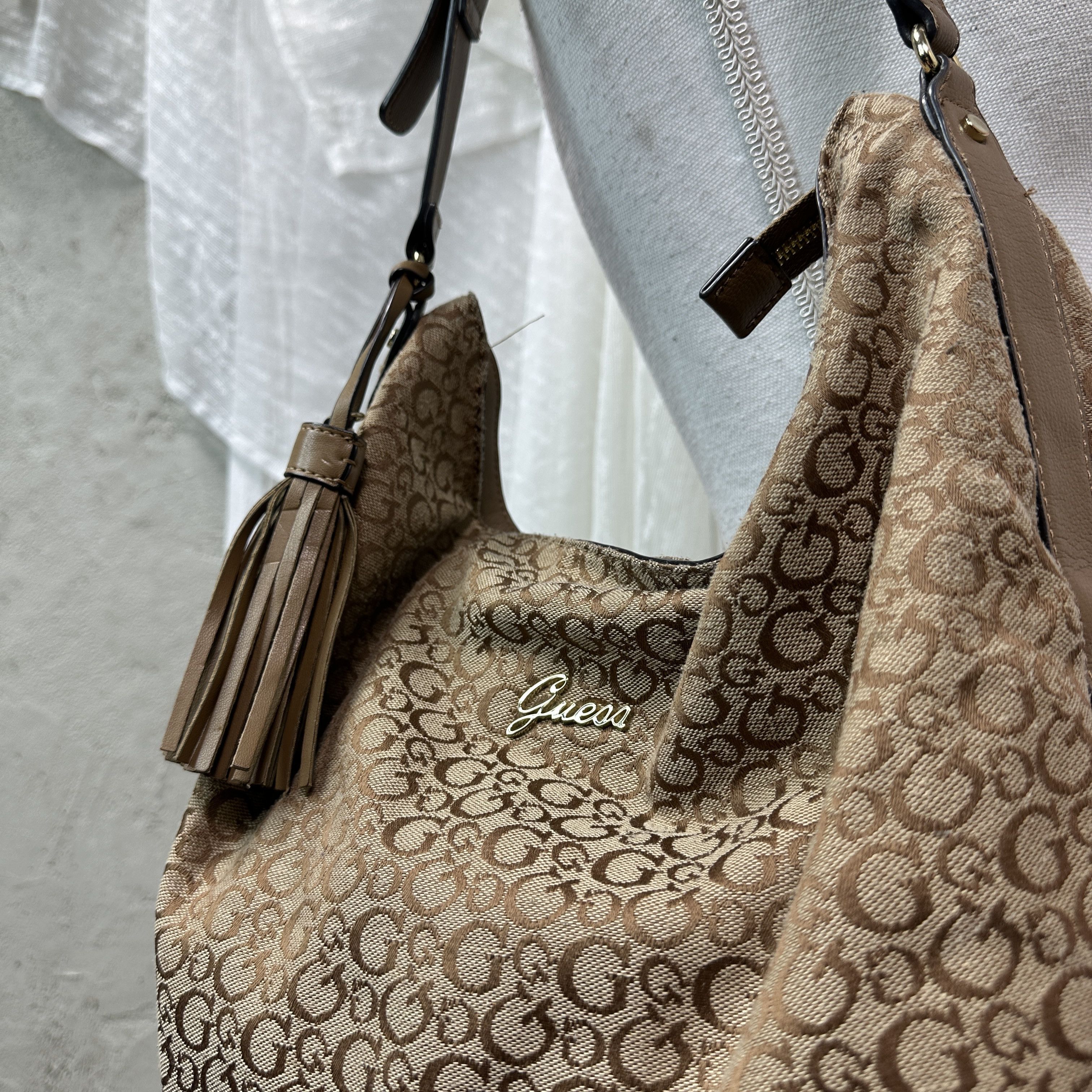 Vintage Avant Garde Guess Hobo Monogram Bag Y2K