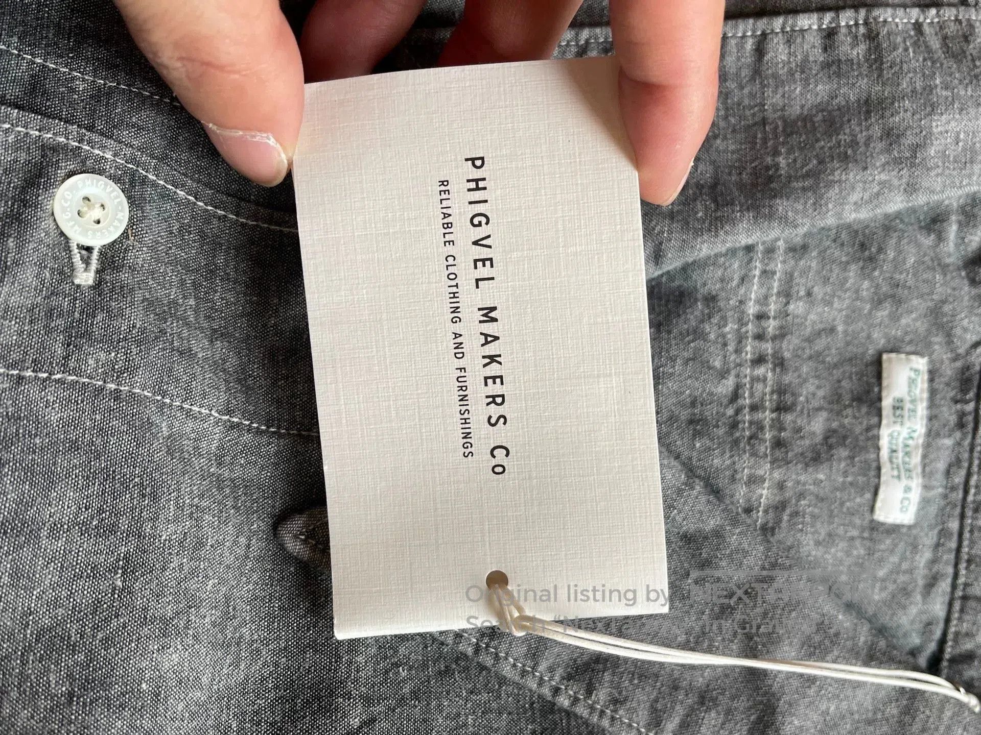 PHIGVEL MAKERS & Co. Phigvel Makers Chambray Workaday Shirt. Size US L / EU 52-54 / 3 - 6 Thumbnail