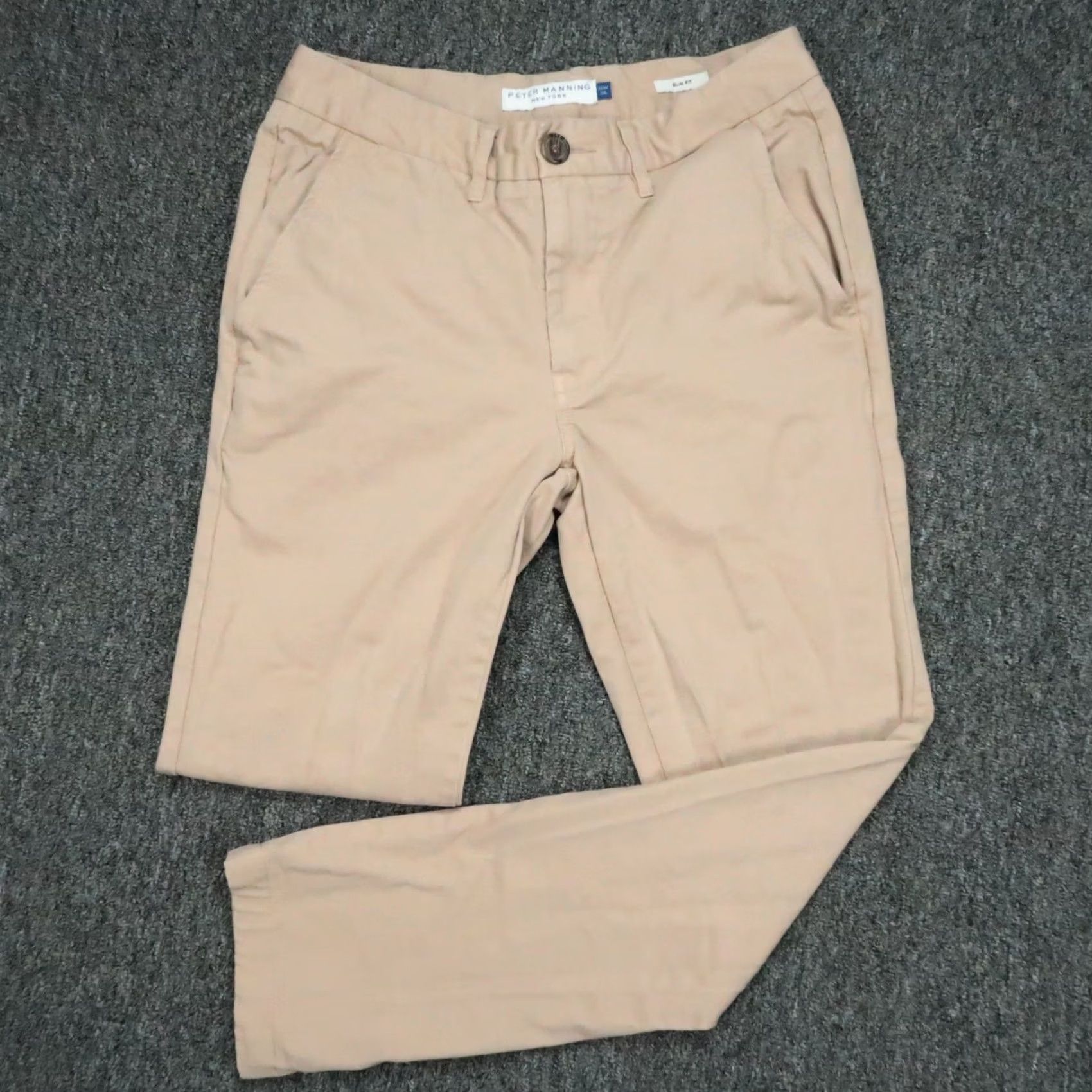 Vintage Peter Manning Pants Mens 30x29 Chino Slim Cotton Beige Tan Straight Front Pockets Slim Straight Leg 30 In Mens Underwear? Size US 30 / EU 46 - 2 Thumbnail