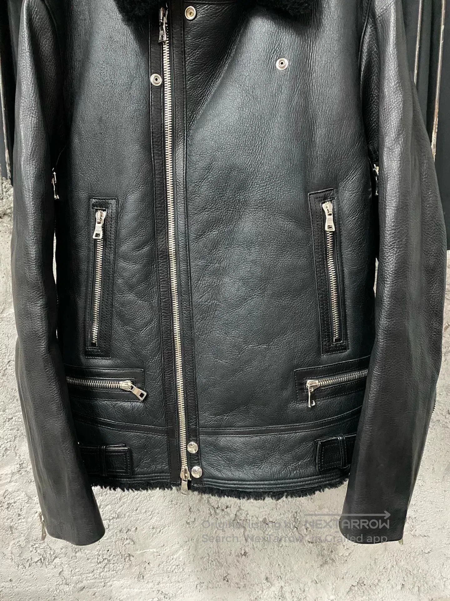 Balmain balmain black leather shearling jacket. Size US XXL / EU 58 / 5 - 4 Thumbnail