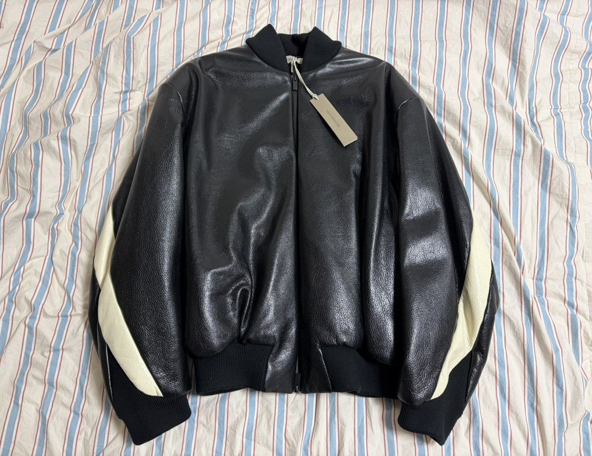 Fear of God Fear of god 8th Striped Full-Grain Leather Bomber Jacket Size US M / EU 48-50 / 2 - 3 Thumbnail