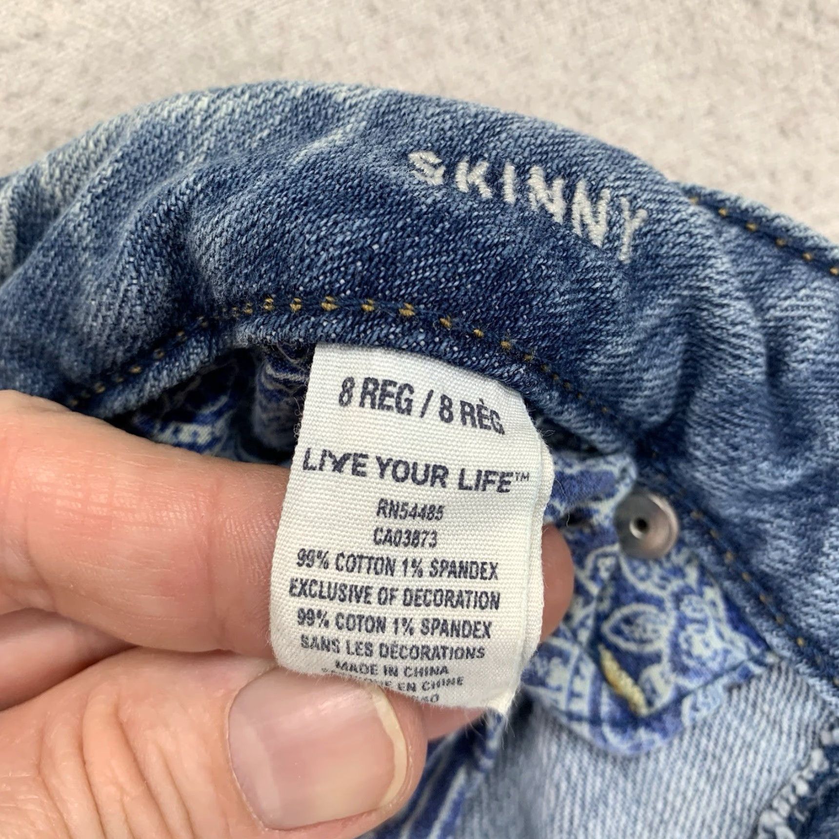 American Eagle Outfitters VINTAGE American Eagle Women’s Jeans Skinny Stretch 8 Reg Distressed Studded Blue 90s Retro Size 30" / US 8 / IT 44 - 4 Thumbnail
