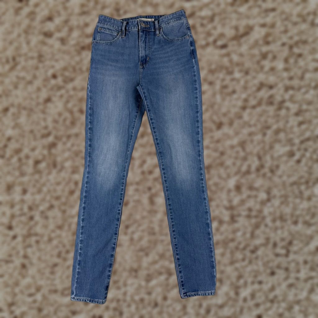 Levi's LEVI'S Jeans Women 26 Denim Blue Skinny High Rise 7xx Series 700 Distressed Stretch Cotton 27 Inseam Regular Fit Womens Jeans Size 26" / US 2 / IT 38 - 1 Thumbnail
