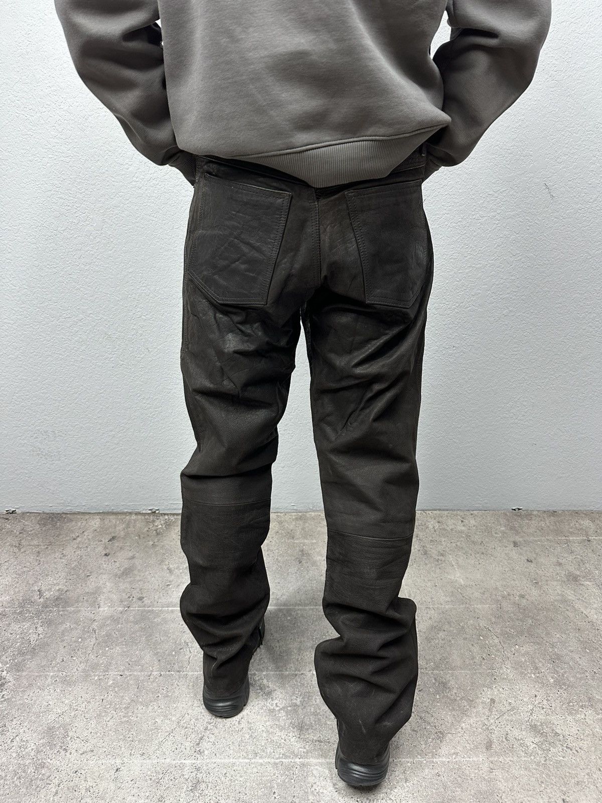 Leather Vintage Rock n Roll Leather Pants Black Motorcycle Y2K Size US 31 - 3 Thumbnail