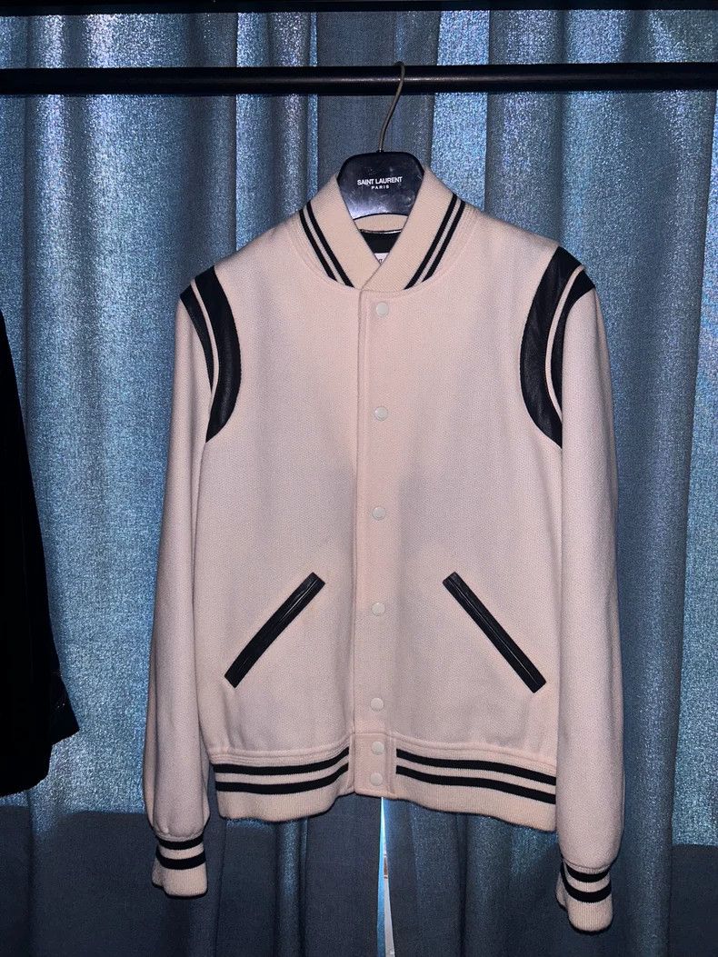 Saint Laurent Paris Saint Laurent Paris 2022FW White Patchwork Teddy jacket Size US M / EU 48-50 / 2 - 1 Thumbnail