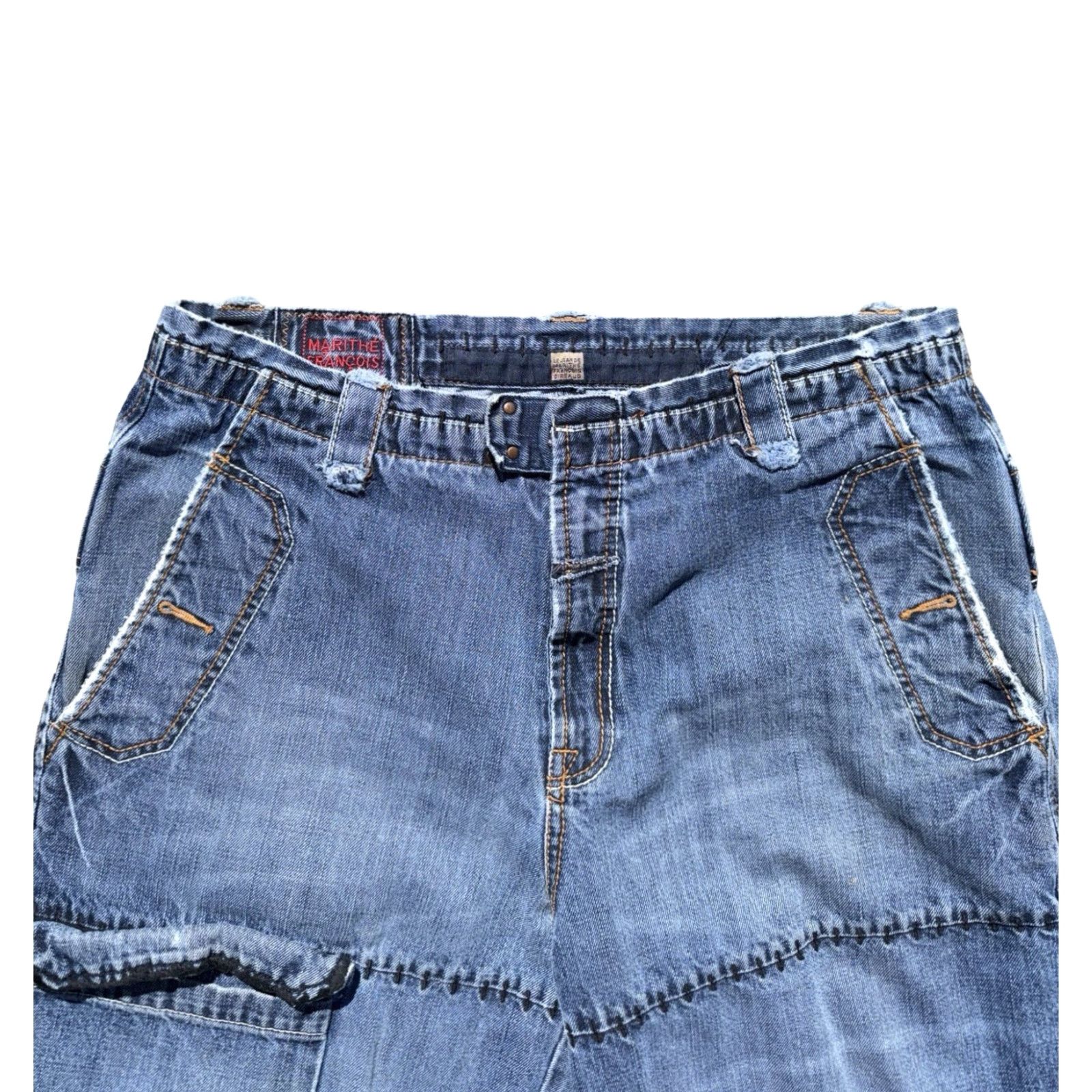 Vintage VINTAGE Marithe Francois Girbaud Jeans Wide-Leg Embroidered Patch Baggy 36 Blue Mens 36 Y2K Size US 36 / EU 52 - 6 Thumbnail