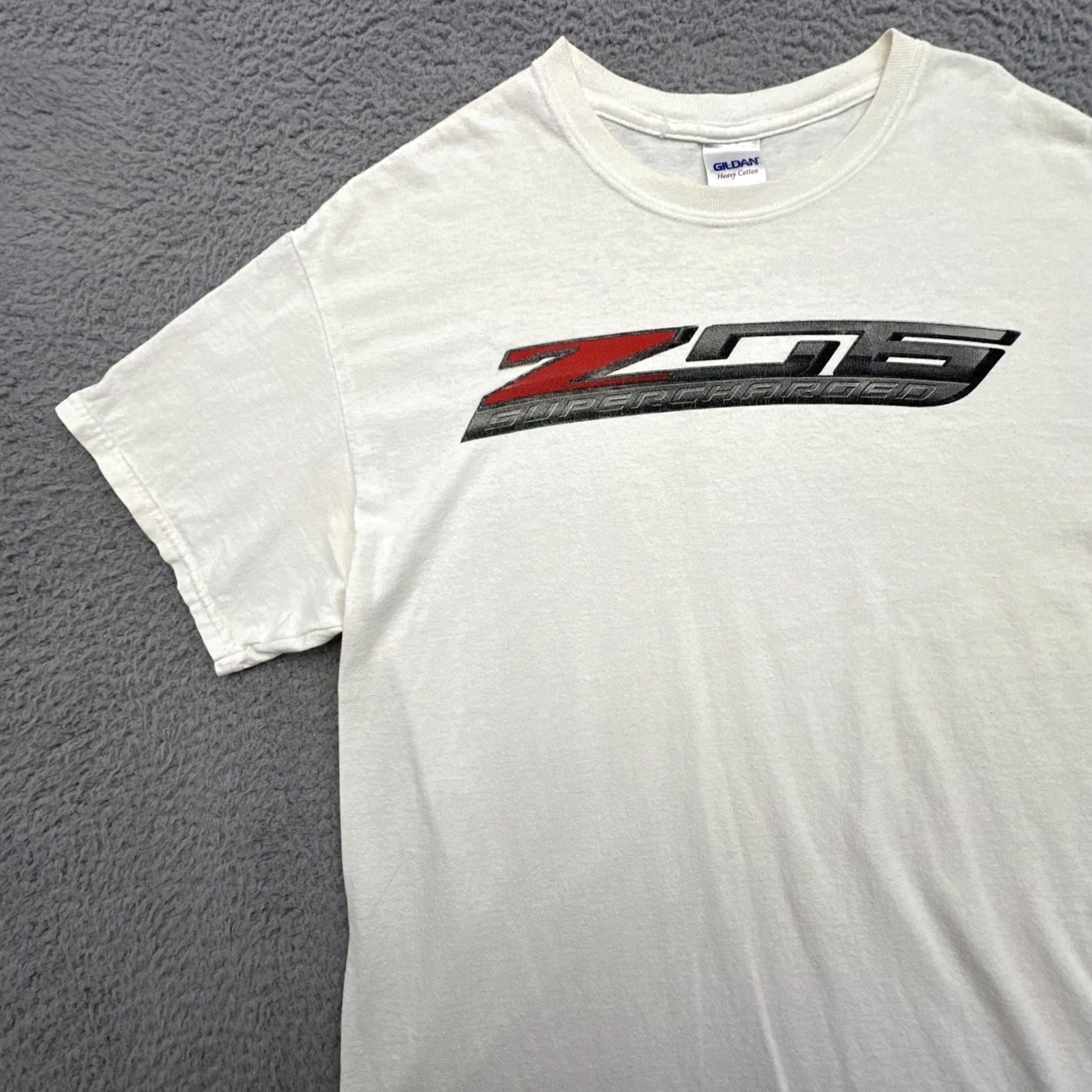Gildan VINTAGE Gildan Chevrolet Chevy Corvette Z06 Supercharged T Shirt Mens L White Size US L / EU 52-54 / 3 - 4 Thumbnail