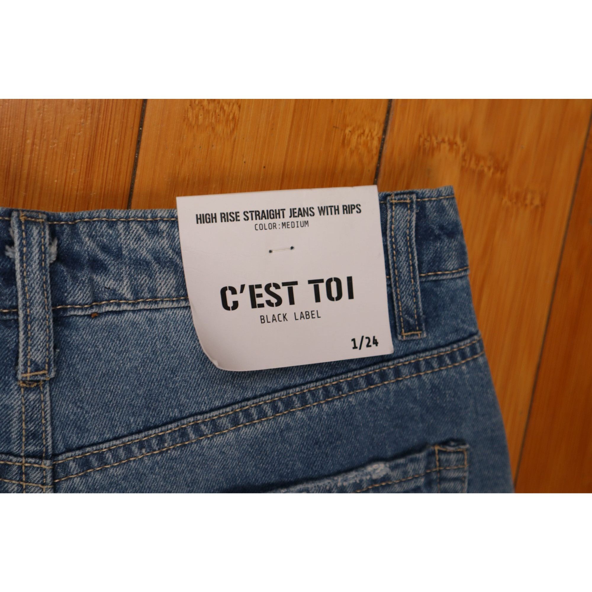 Other NEW C’EST TOI Black Label High Rise Straight Ripped Jeans Si Size 24" / US 00 / IT 34 - 5 Thumbnail