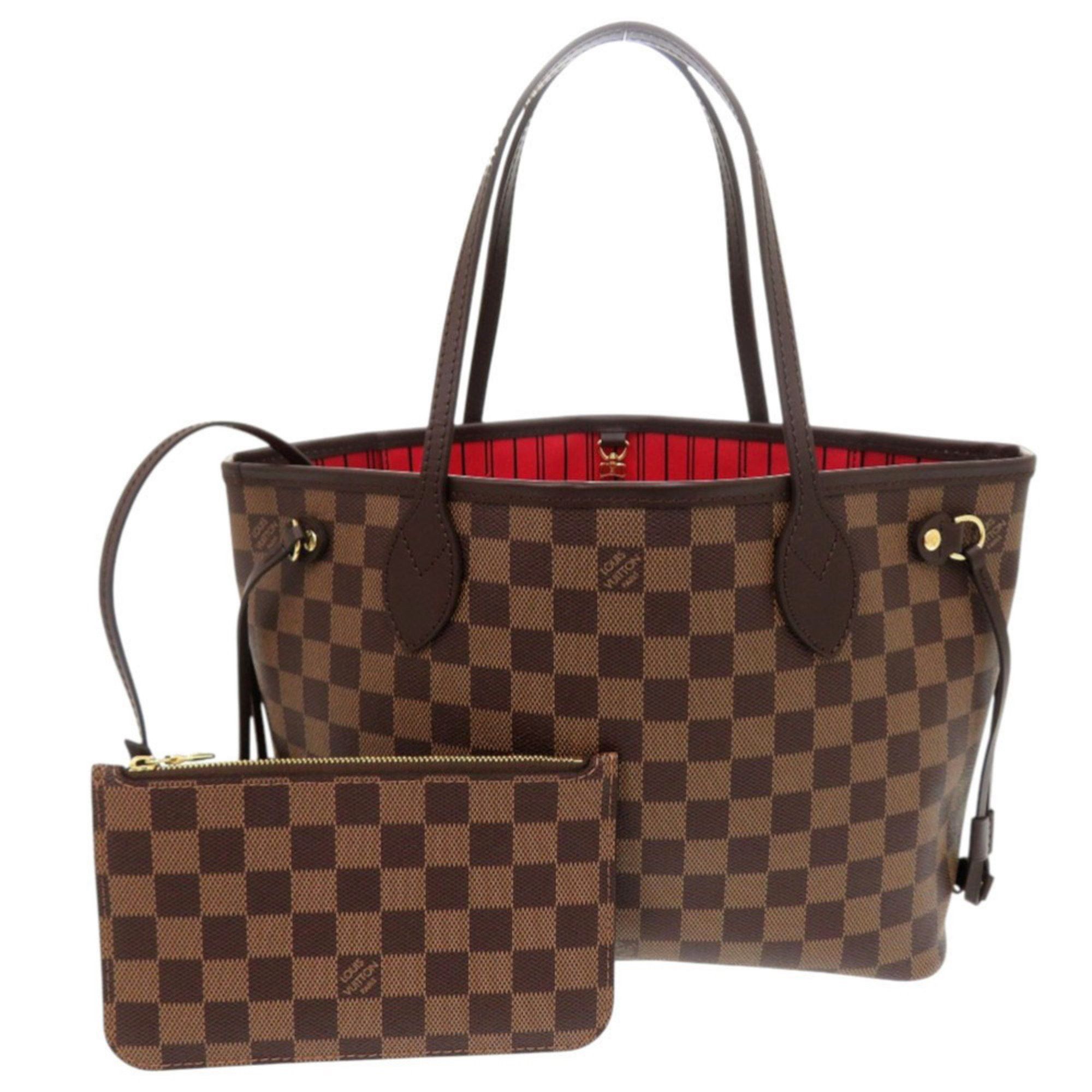 Louis Vuitton Like new Louis Vuitton Neverfull PM Damier Brown Tote Bag with Pouch N41359 LV 0701 LOUIS VUITTON Size ONE SIZE - 1 Thumbnail