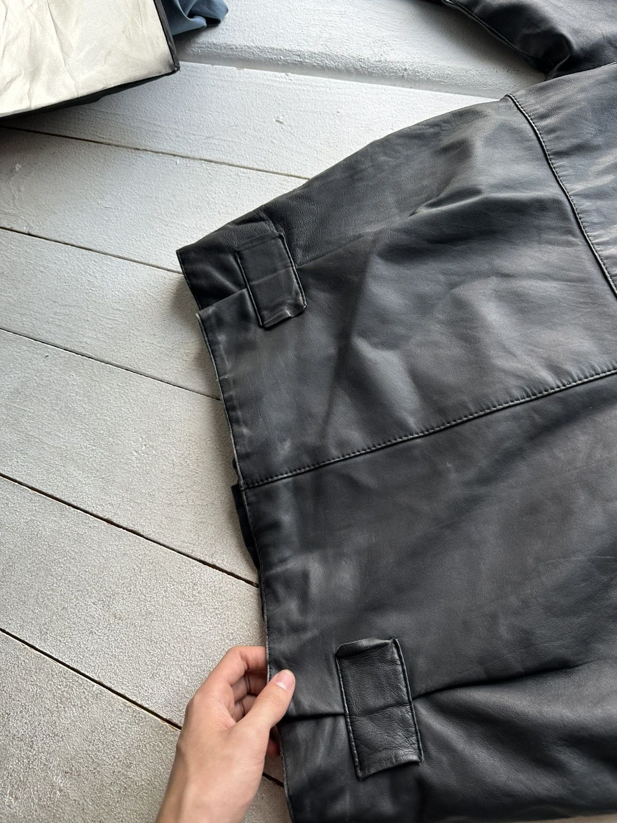 Other 🚨VNTG LEATHER JACKET AVANT GARDE ASYMMETRICAL BLACK MOTO Size US L / EU 52-54 / 3 - 12 Thumbnail