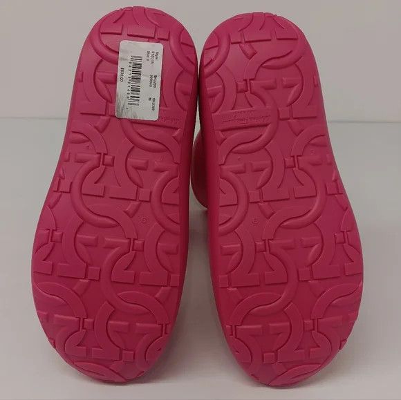 Salvatore Ferragamo Ferragamo Women's Gancini Detail Pink Rain Boots - Size 9 Size US 9 / IT 39 - 12 Thumbnail