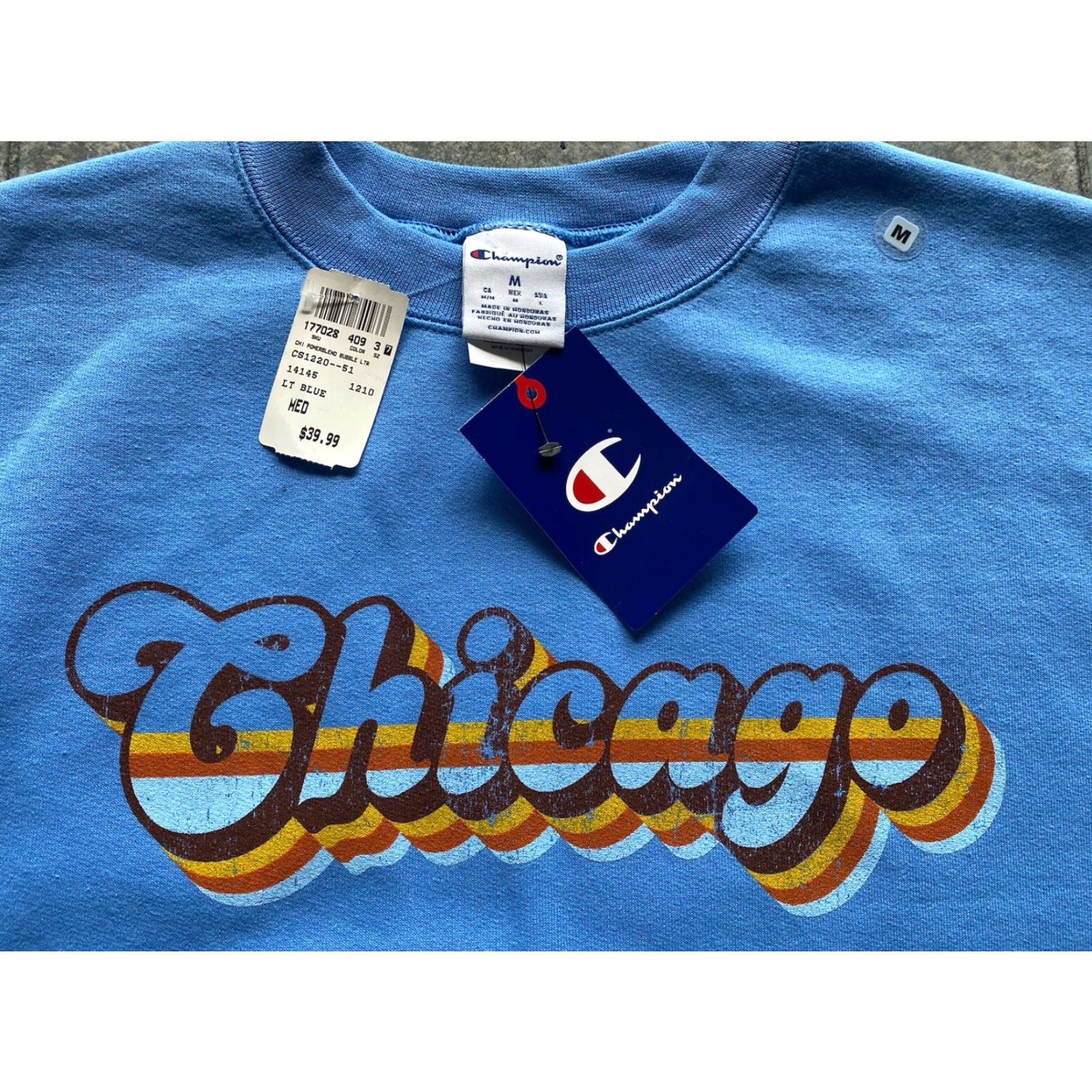 Champion VINTAGE? (No) Chicago Champion MEDIUM Sweatshirt Crew Neck Blue NWT Mens M NEW WITH TAGS Size US M / EU 48-50 / 2 - 7 Thumbnail