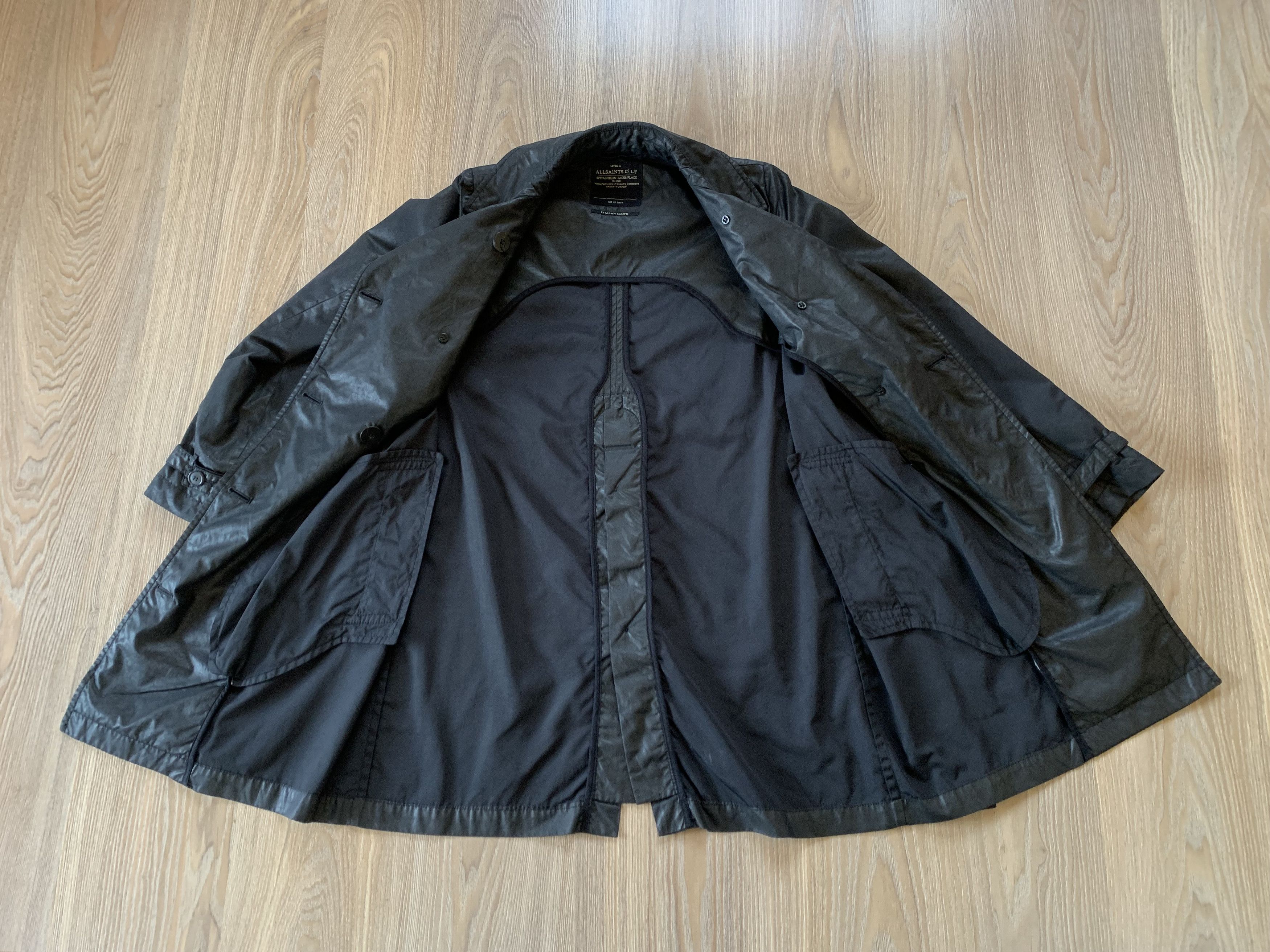 Allsaints Allsaints Spitalfields Waxed Trench Coat Size L / US 10 / IT 46 - 5 Thumbnail