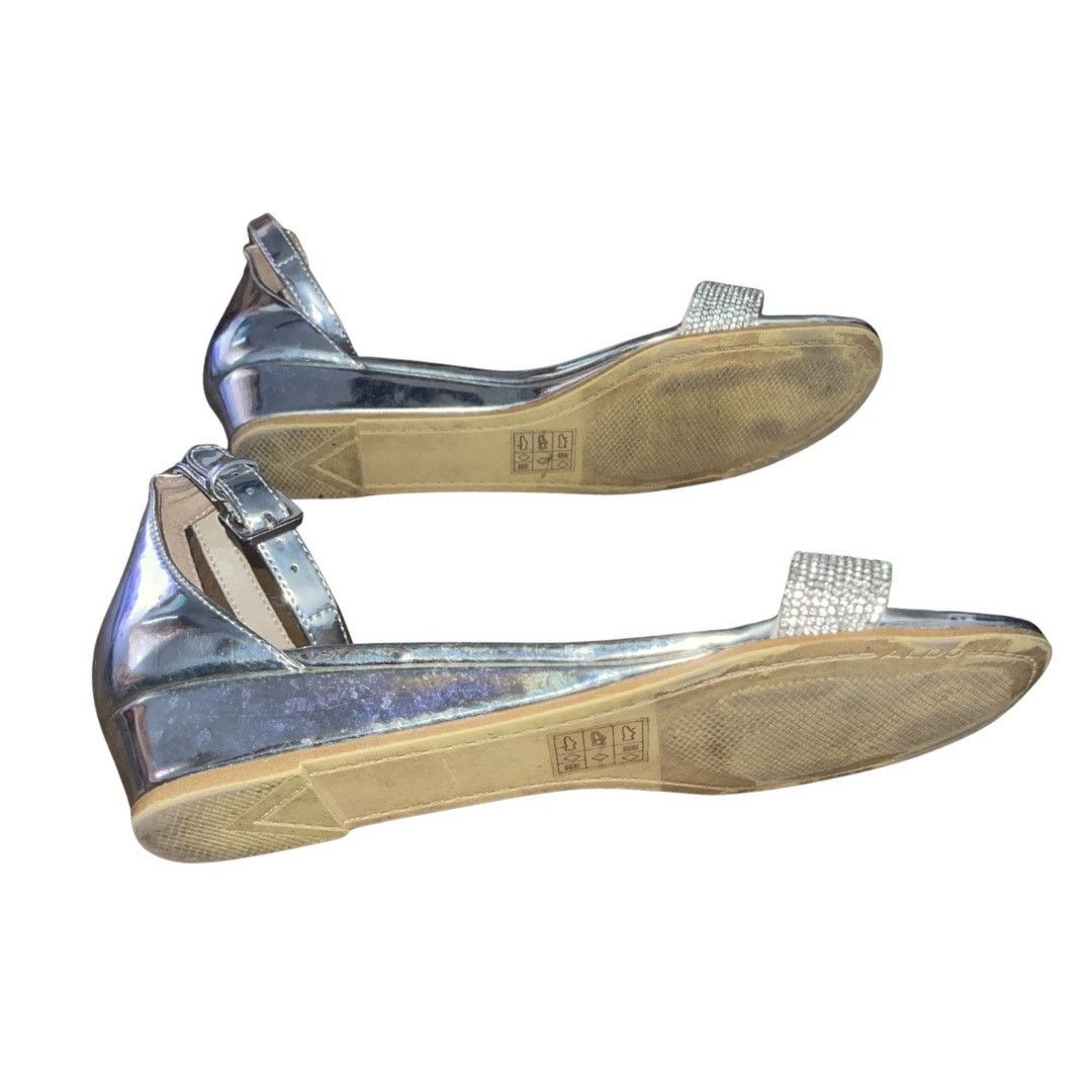 Aldo Kerina Mini Wedge Silver Rhinestone Sparkler Sandal Dressy Size US 8.5 / IT 38.5 - 4 Thumbnail
