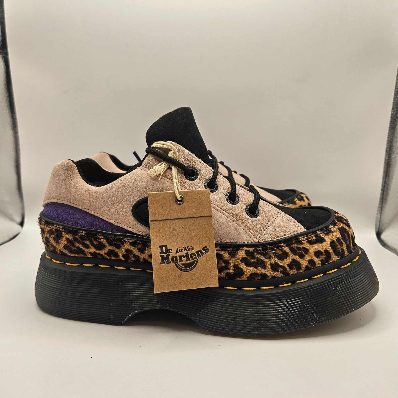 Dr. Martens DR MARTENS WOMEN'S 7 BUZZ 5 EYE LEOPARD SUEDE PINK SUEDE Size US 7 / IT 37 - 4 Thumbnail