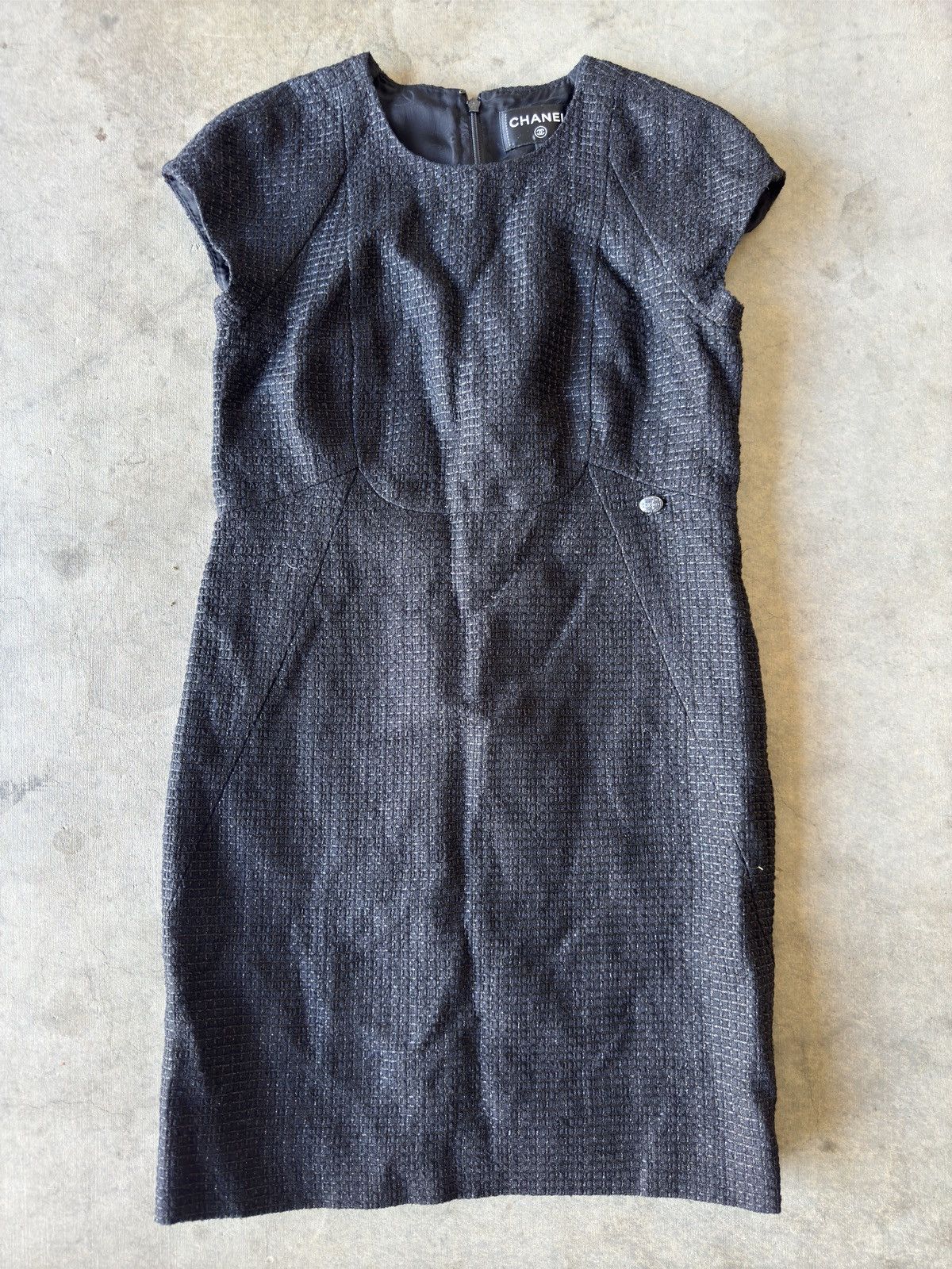 Chanel CHANEL Check Print Tweed Sheath Dress Size XS / US 0-2 / IT 36-38 - 1 Thumbnail